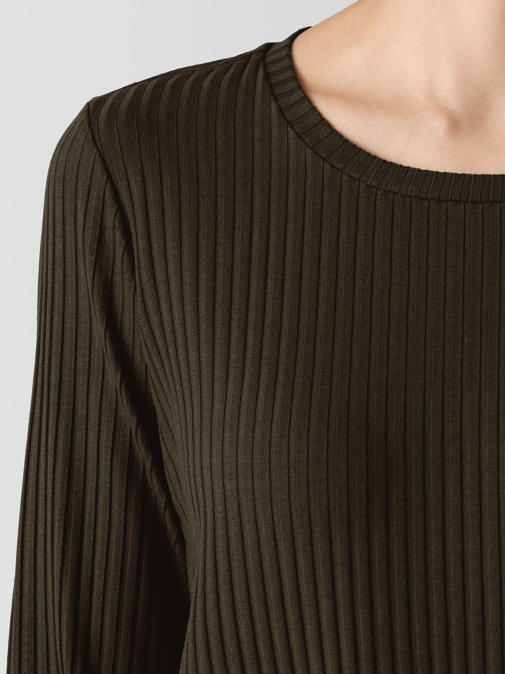 Textured Stretch Rib Crew Neck Dress