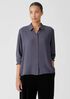 Silk Georgette Crepe Classic Collar Shirt
