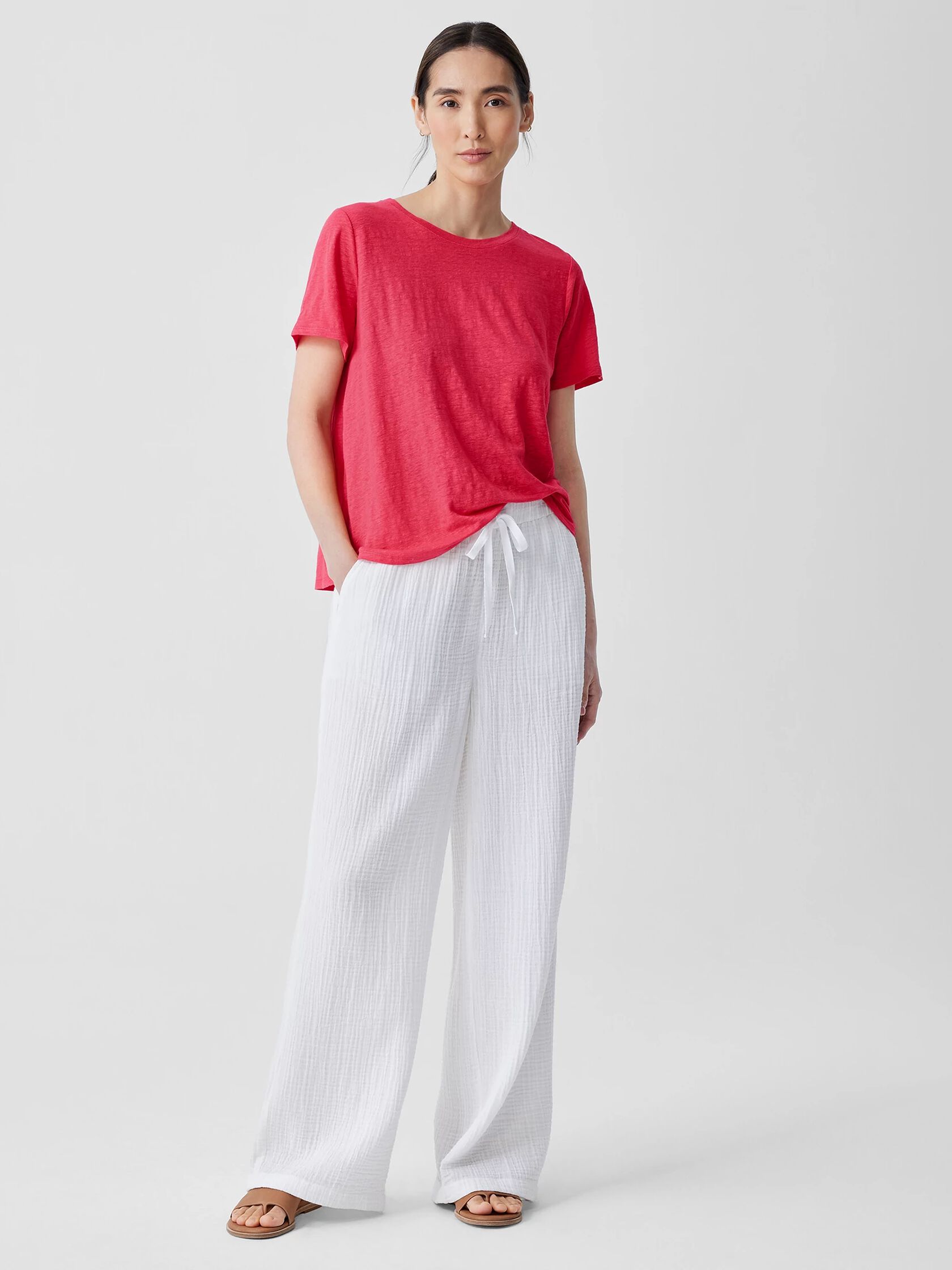 Organic Linen Jersey Crew Neck Tee