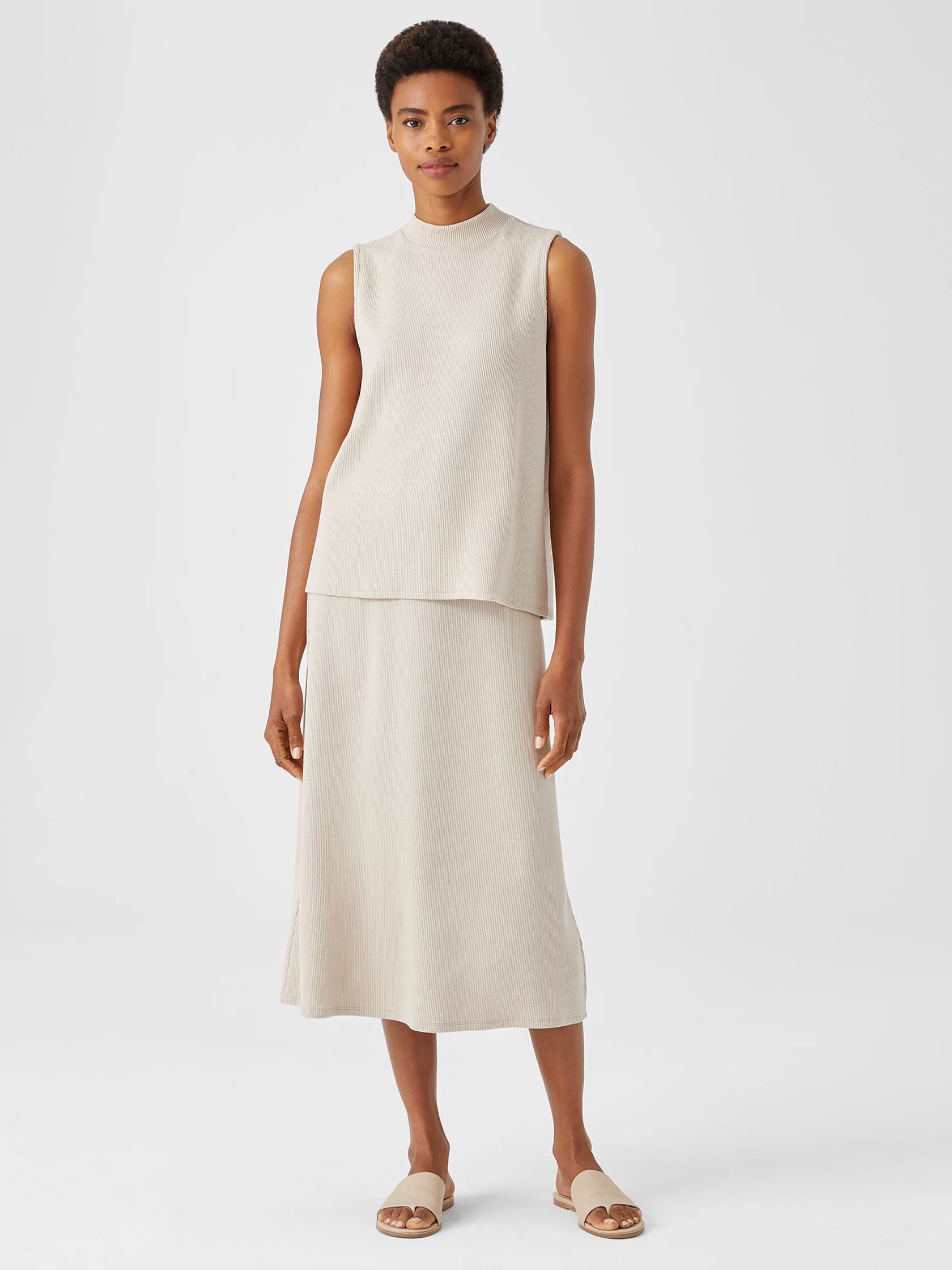 Ribbed Organic Cotton Blend Tank