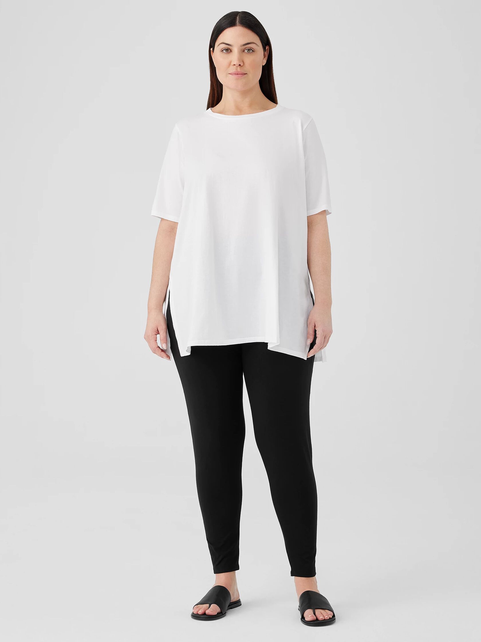 Pima Cotton Stretch Jersey High-Waisted Leggings