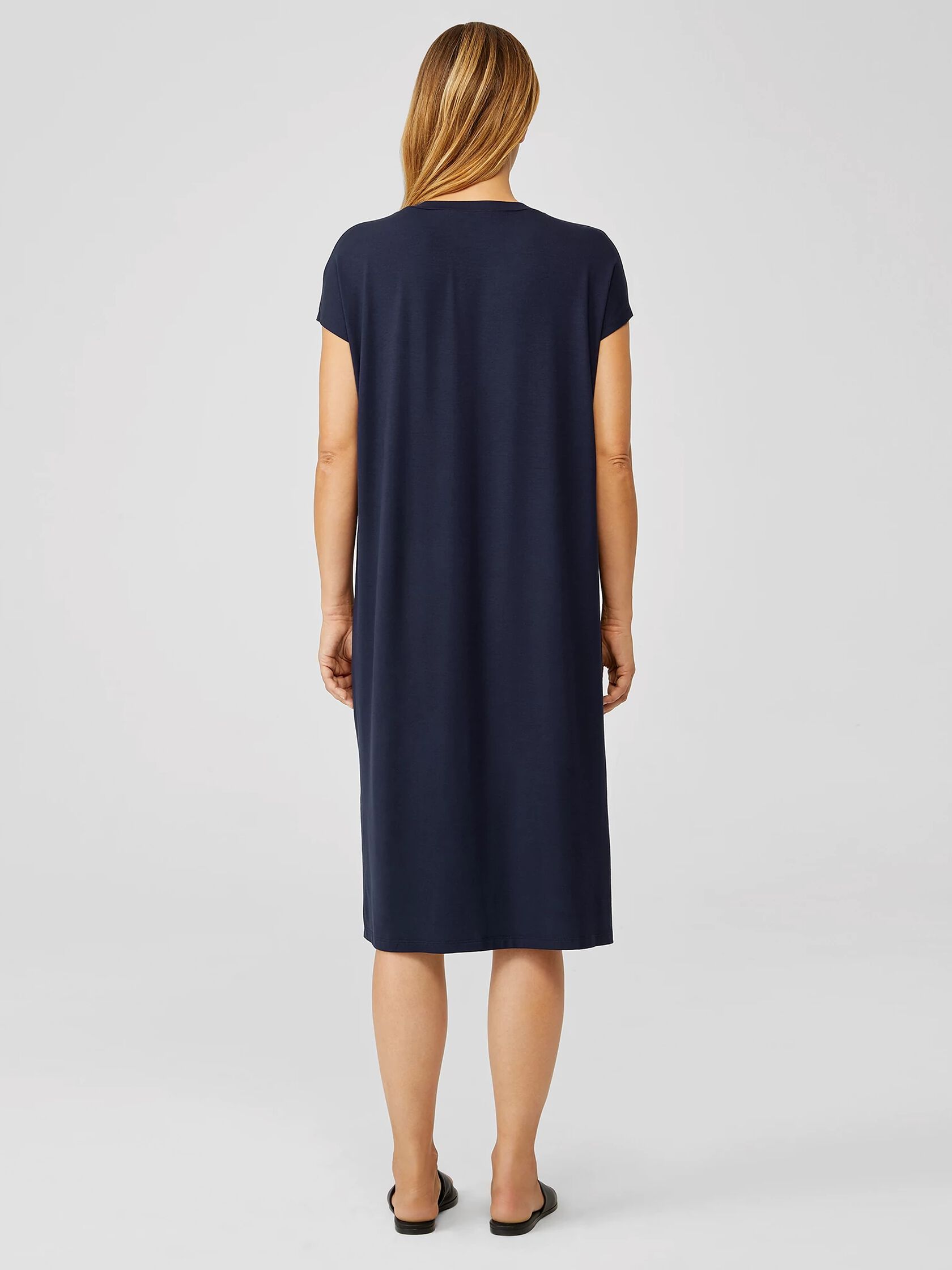 Viscose Jersey Crew Neck Dress
