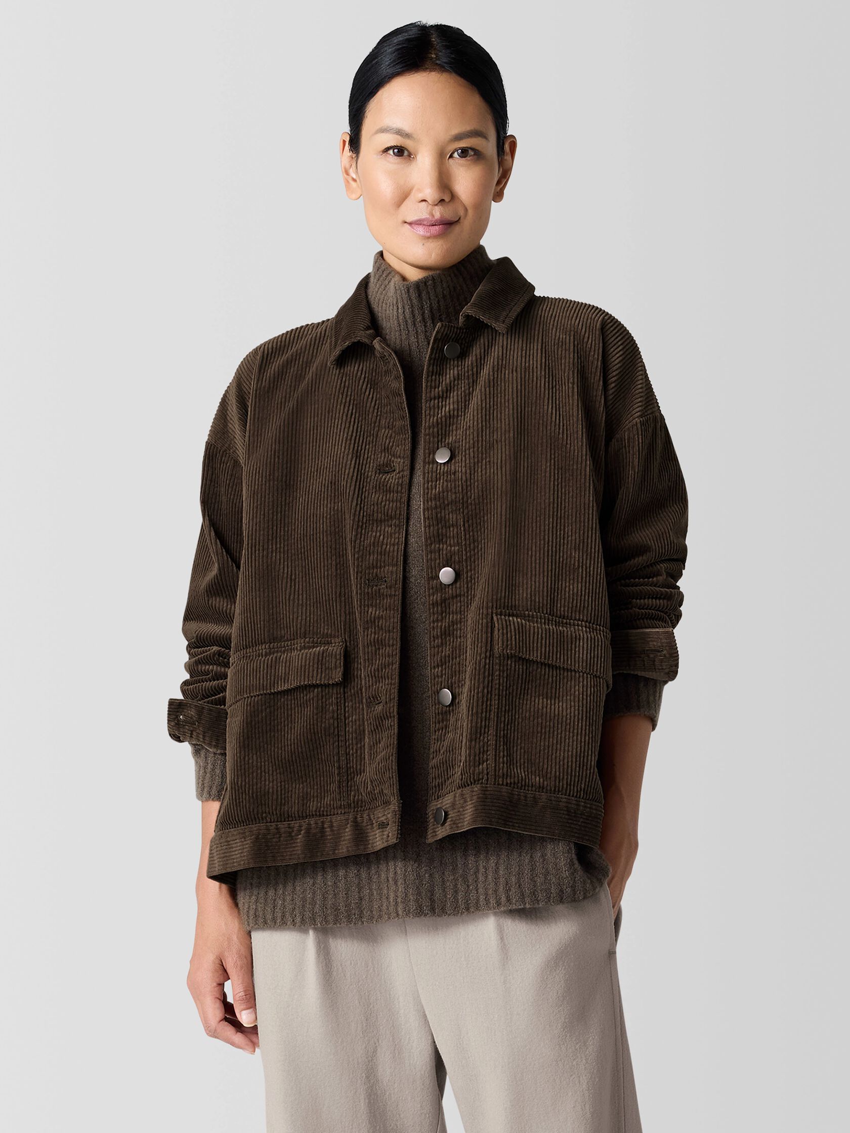 Organic Cotton Corduroy Classic Collar Jacket