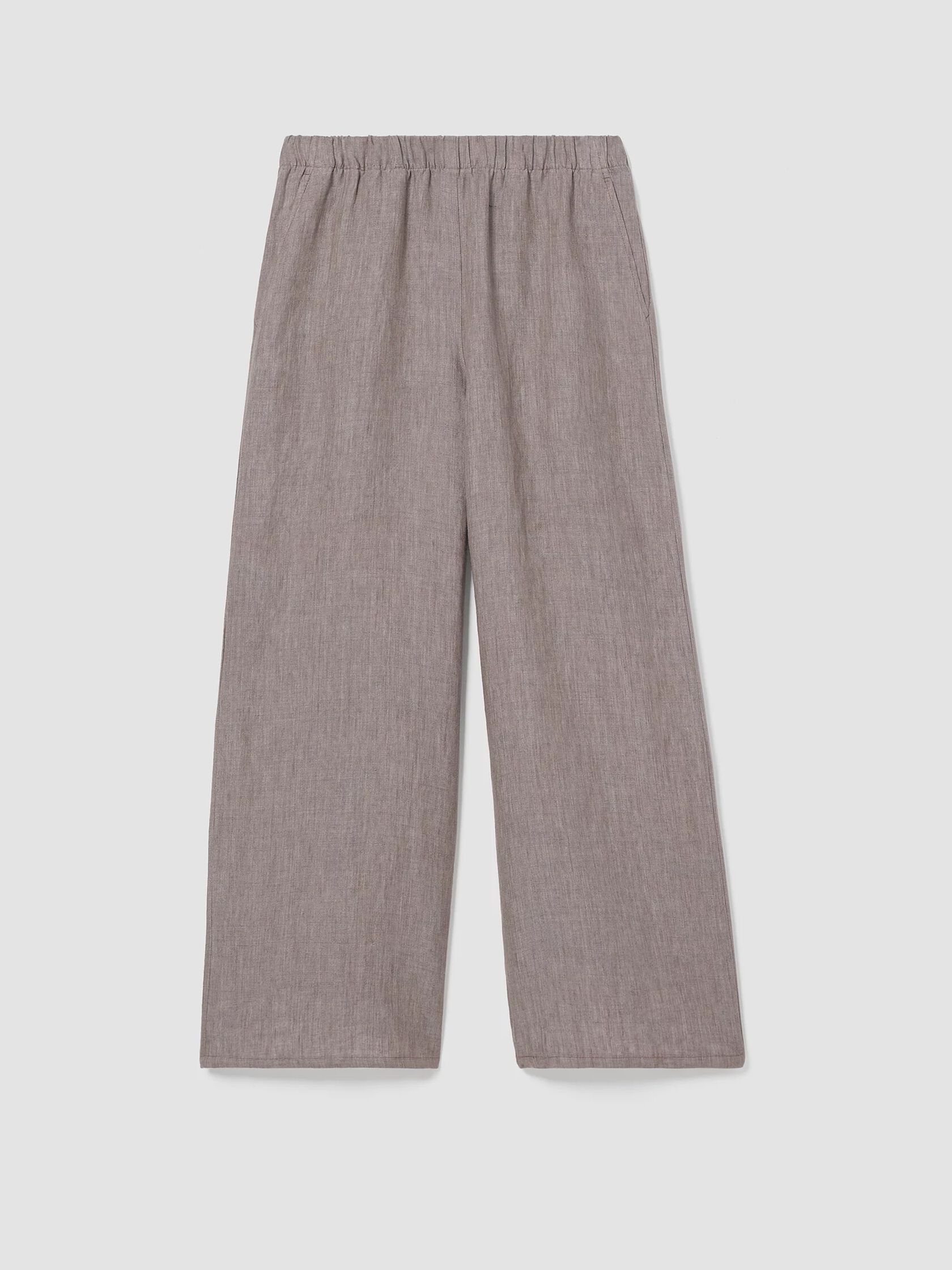 Washed Organic Linen Delave Wide-Leg Pant