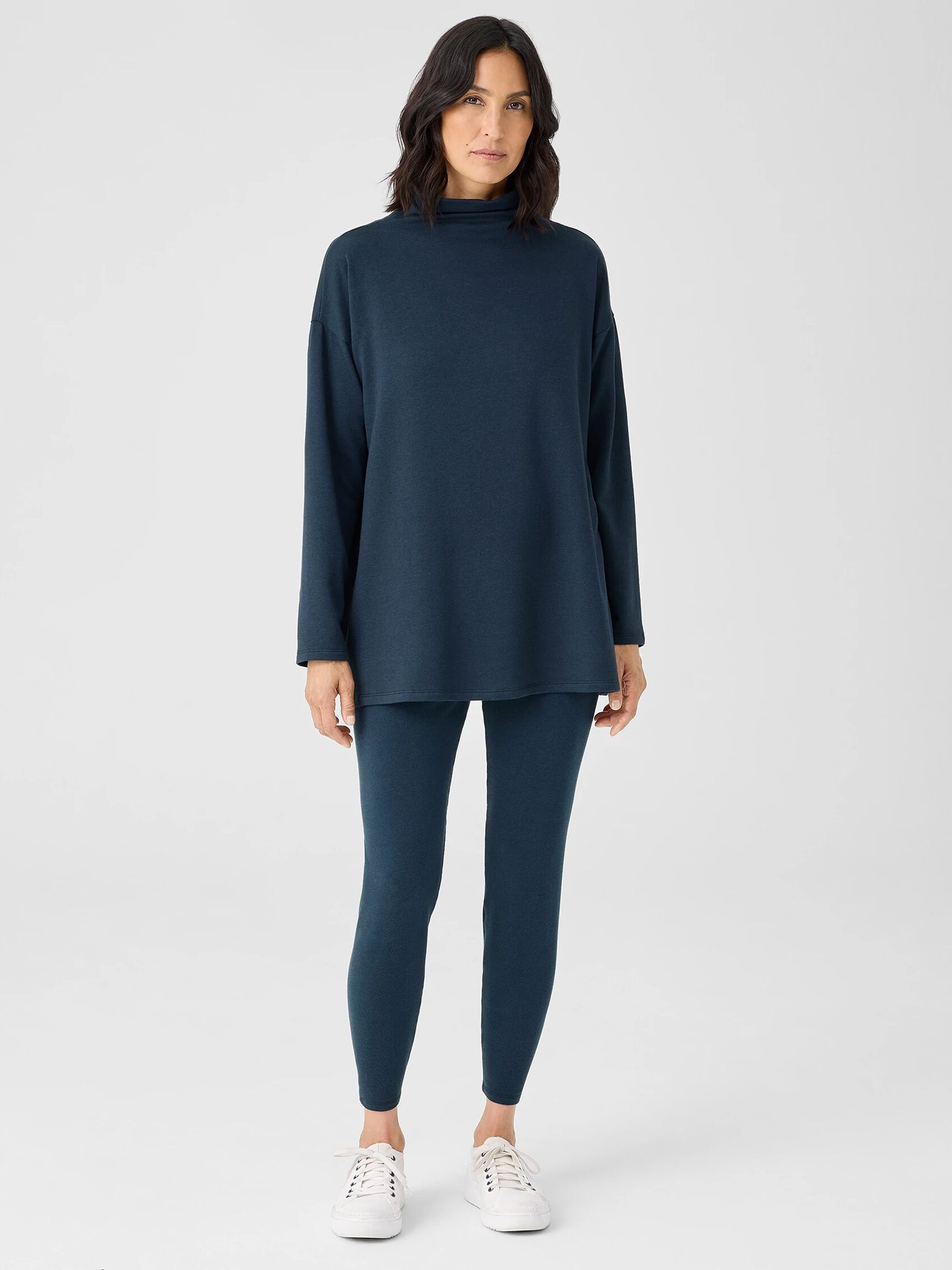 Cozy Brushed Terry Hug Funnel Neck Top