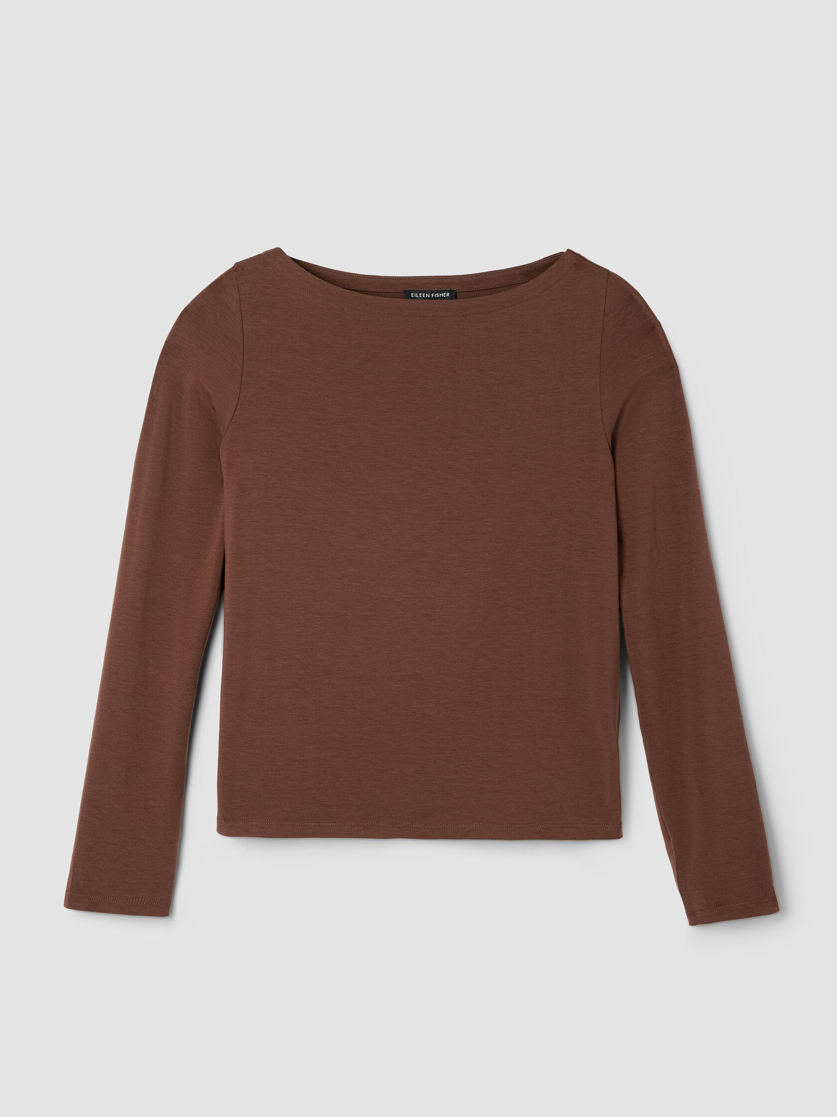 Fine Stretch Jersey Knit Bateau Neck Top