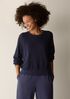 Peruvian Cotton Blend Crew Neck Top
