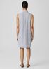 Striped Organic Linen Crinkle&nbsp;Sleeveless Shirtdress