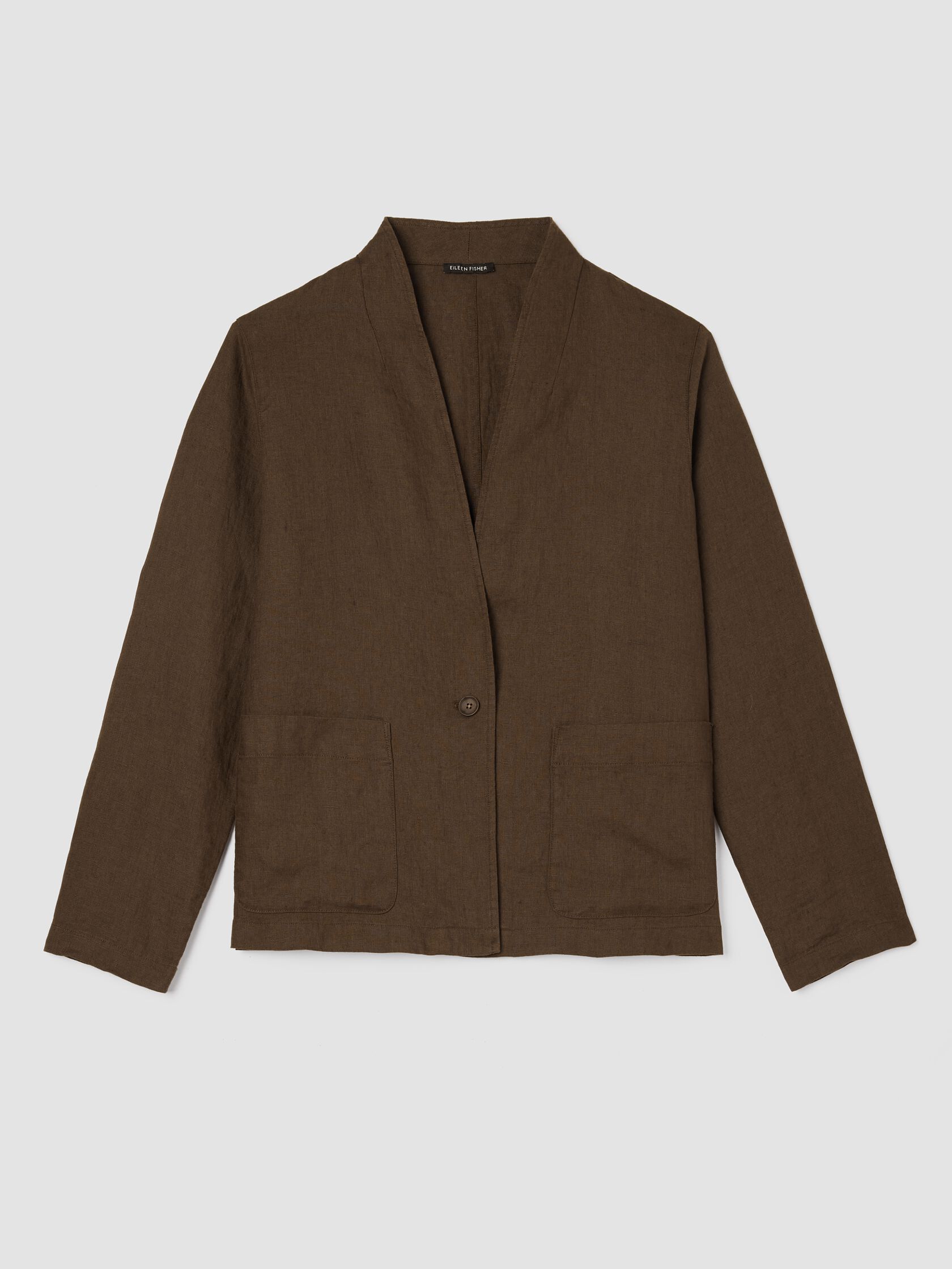 Organic Linen High Collar Jacket