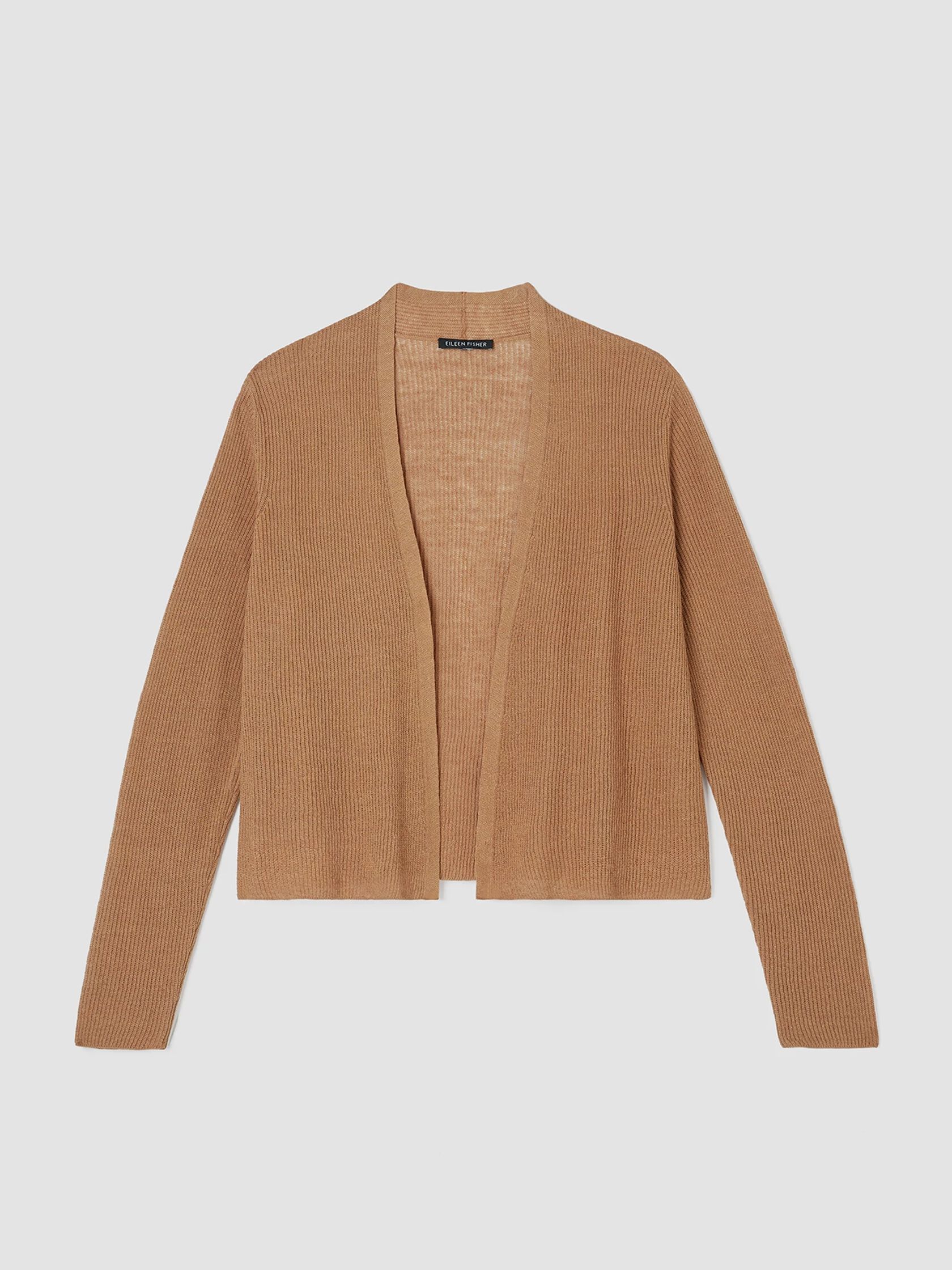 Organic Linen Cotton Airy Tuck Cropped Cardigan