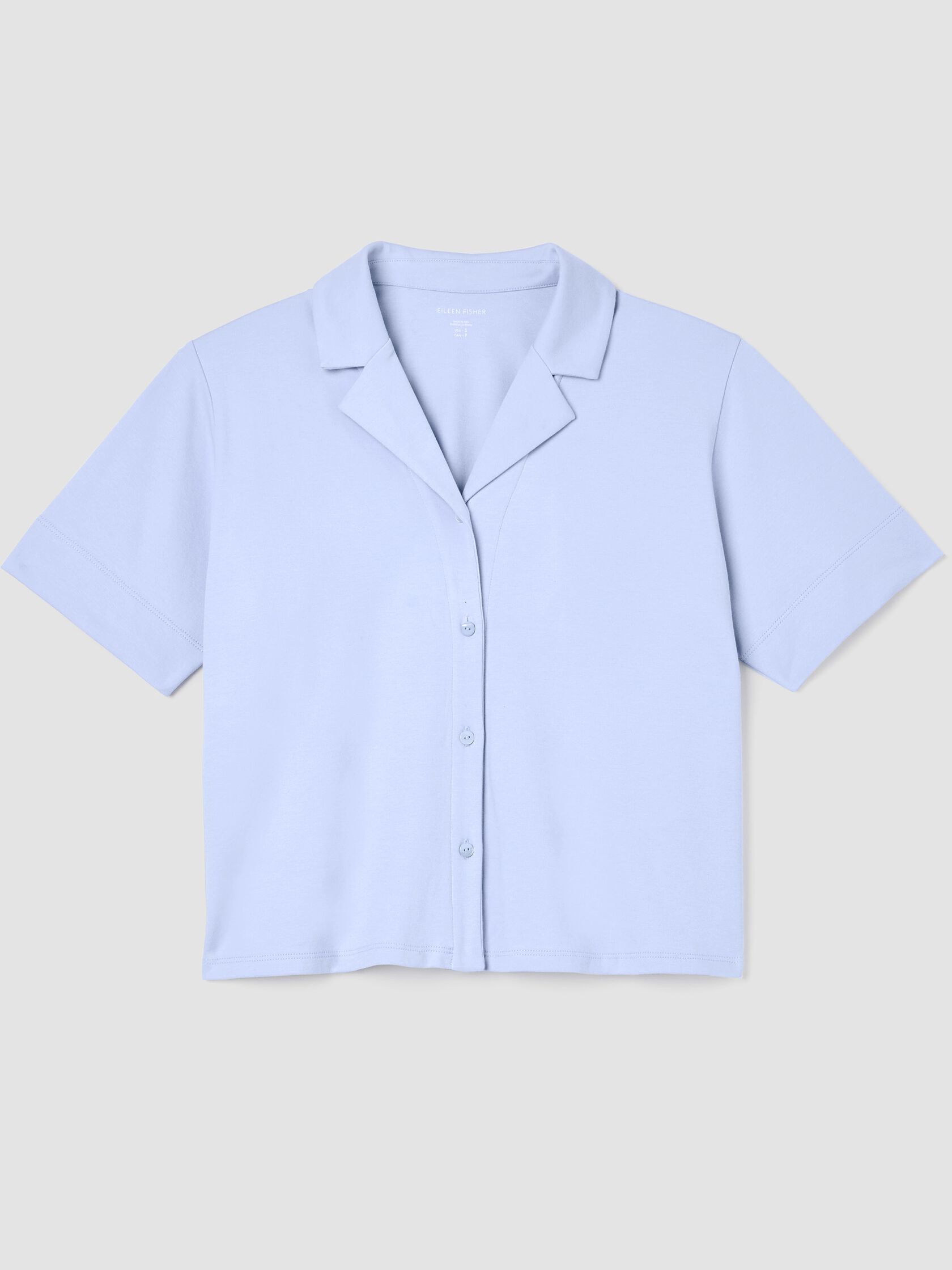 Organic Cotton Interlock Notch Collar Sleep Shirt
