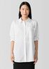 Washed Organic Cotton Poplin Classic Collar Long Shirt