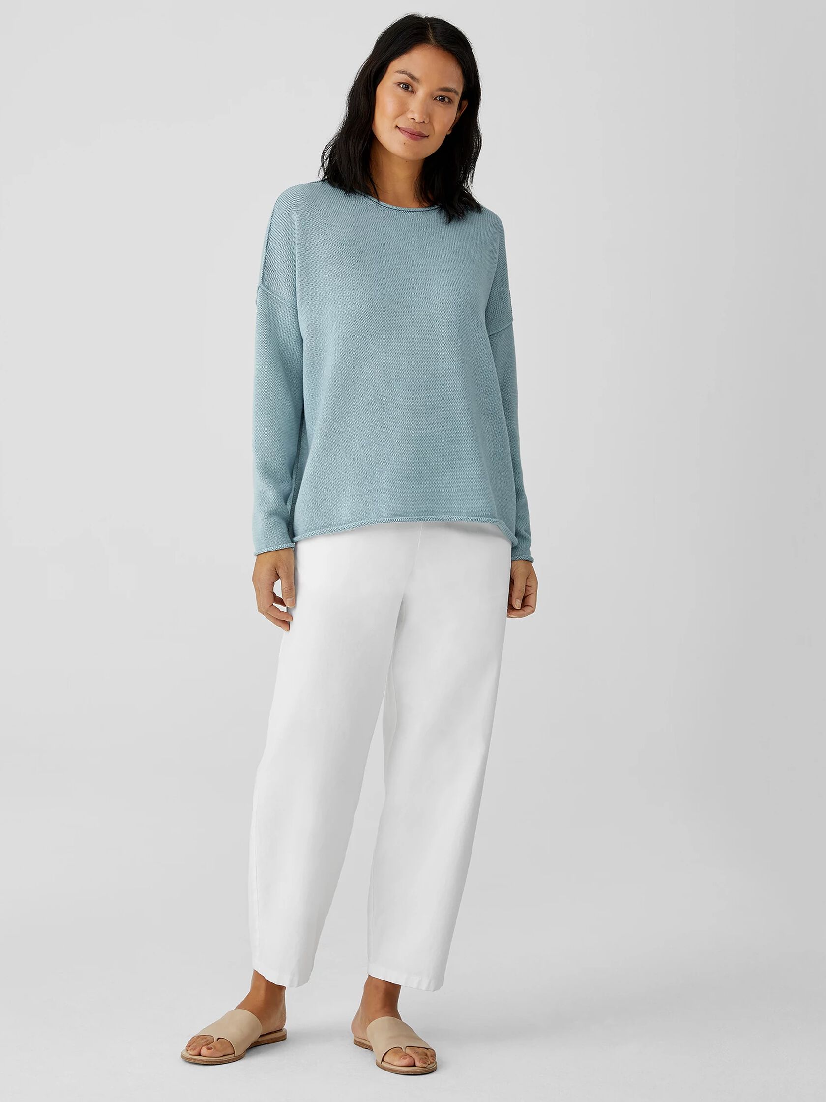 Peruvian Organic Cotton Blend Crew Neck Top