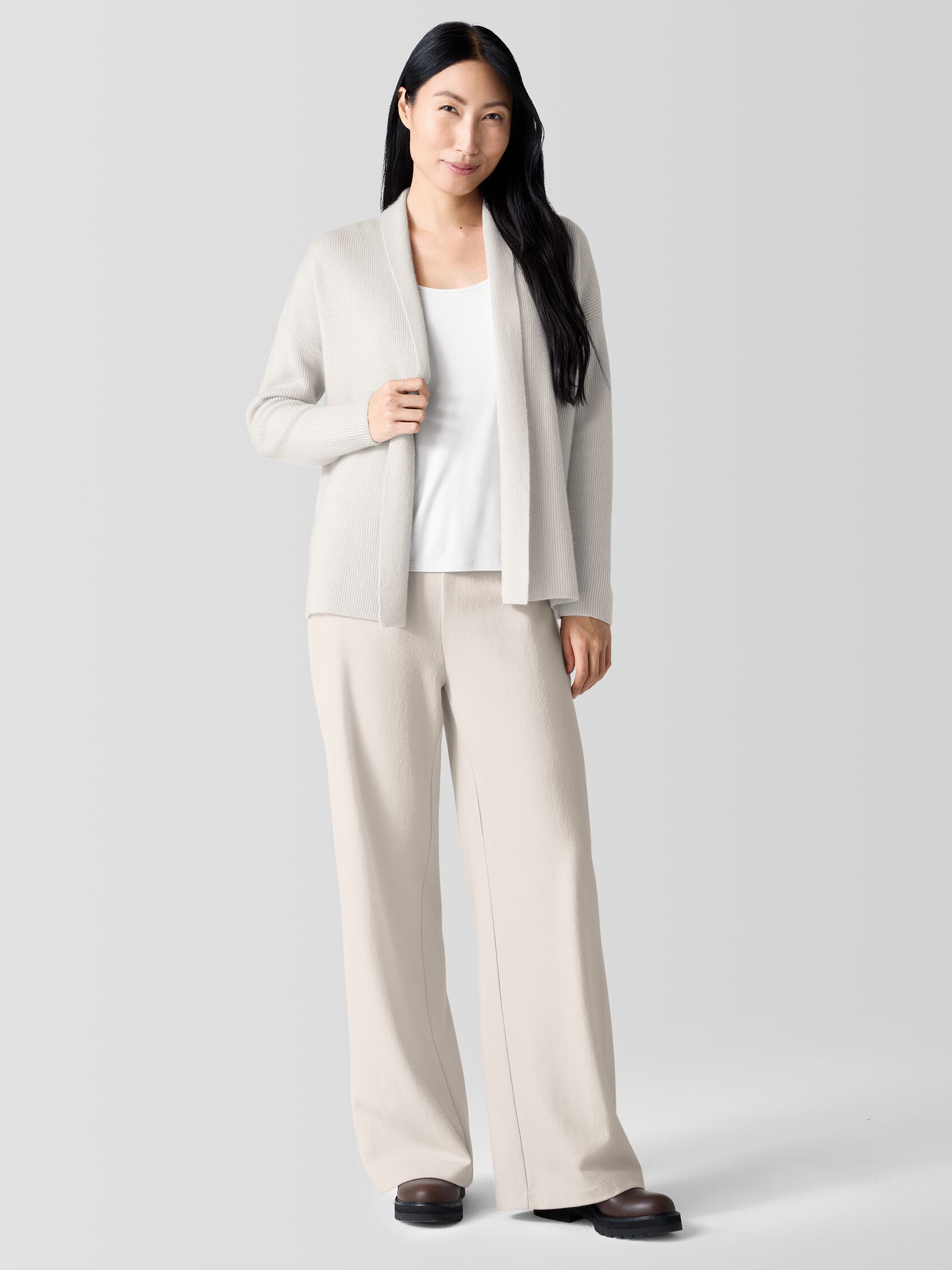 Italian Cashmere High Collar Cardigan