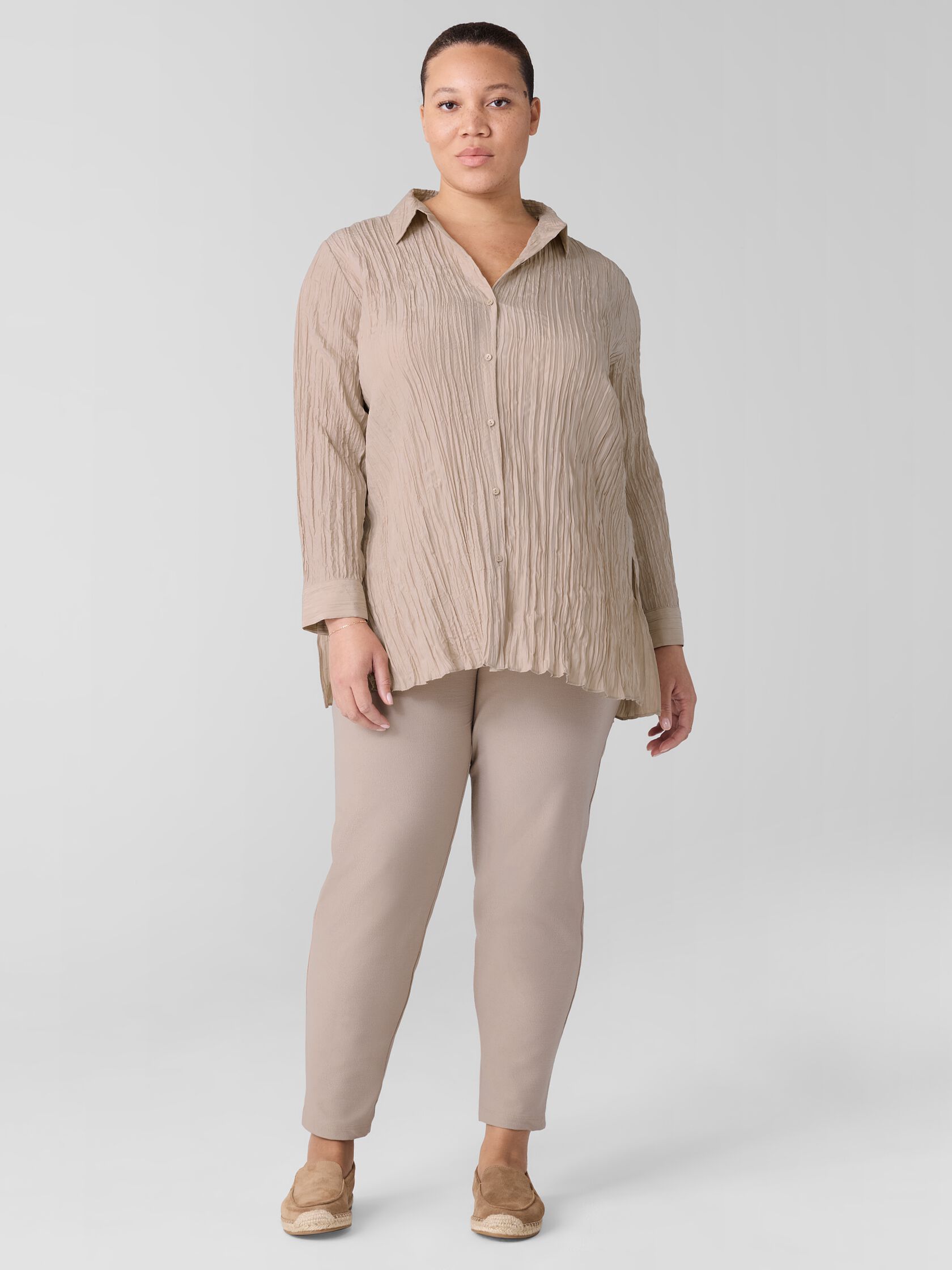 Washable Stretch Crepe Slim Pant