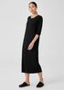 Stretch Jersey Knit Jewel Neck Dress