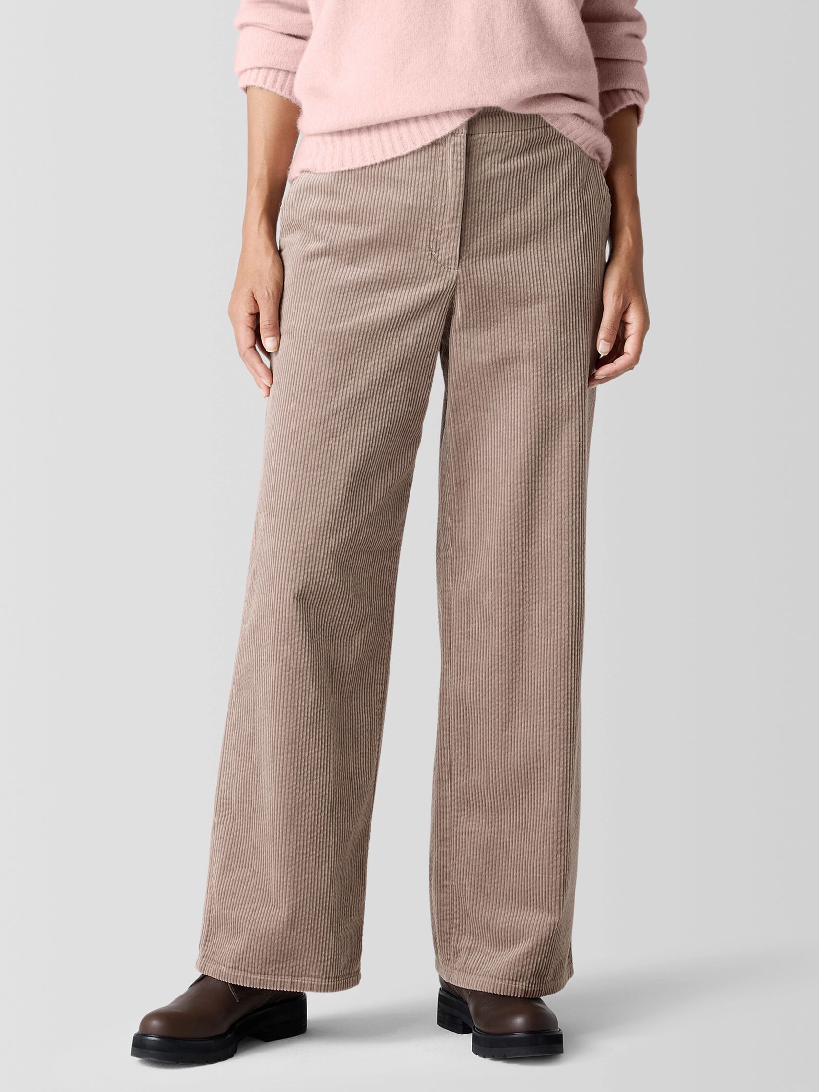 Organic Cotton Corduroy Wide-Leg Pant