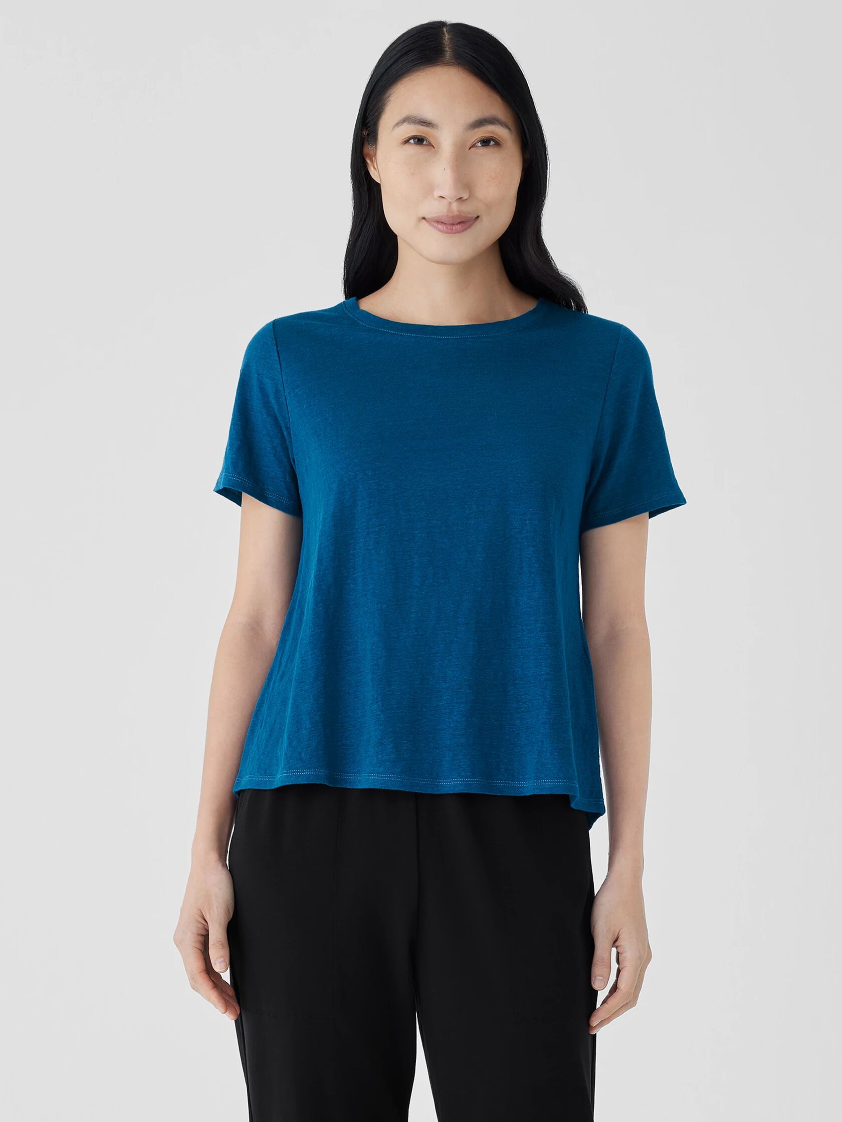 Organic Linen Jersey Crew Neck Tee