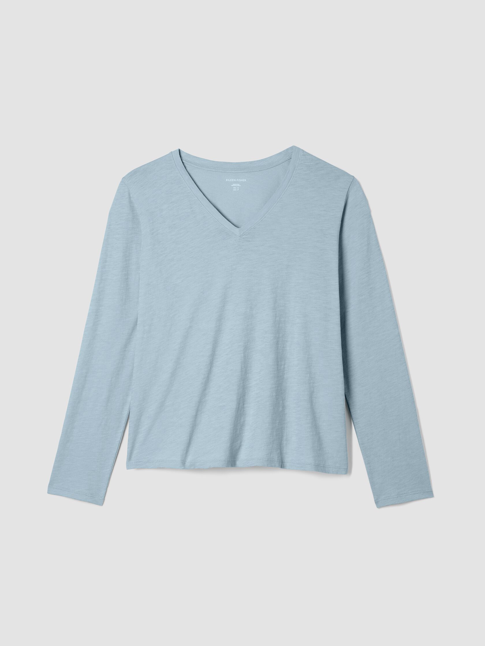 Organic Cotton Slubby Jersey V-Neck Top
