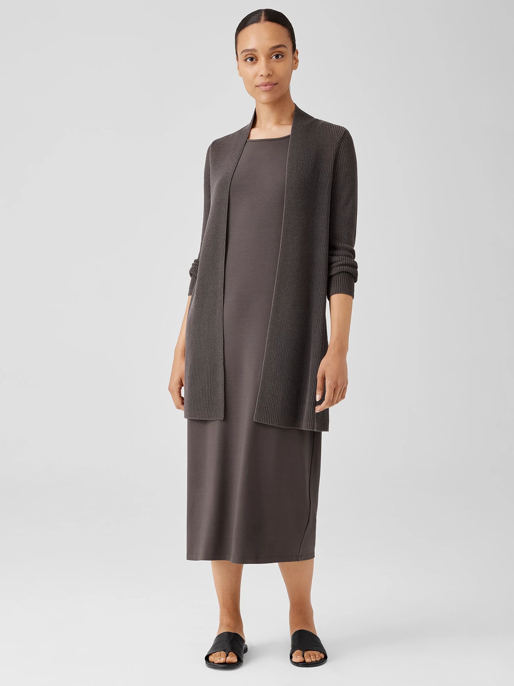 Organic Cotton Silk Cord Long Cardigan