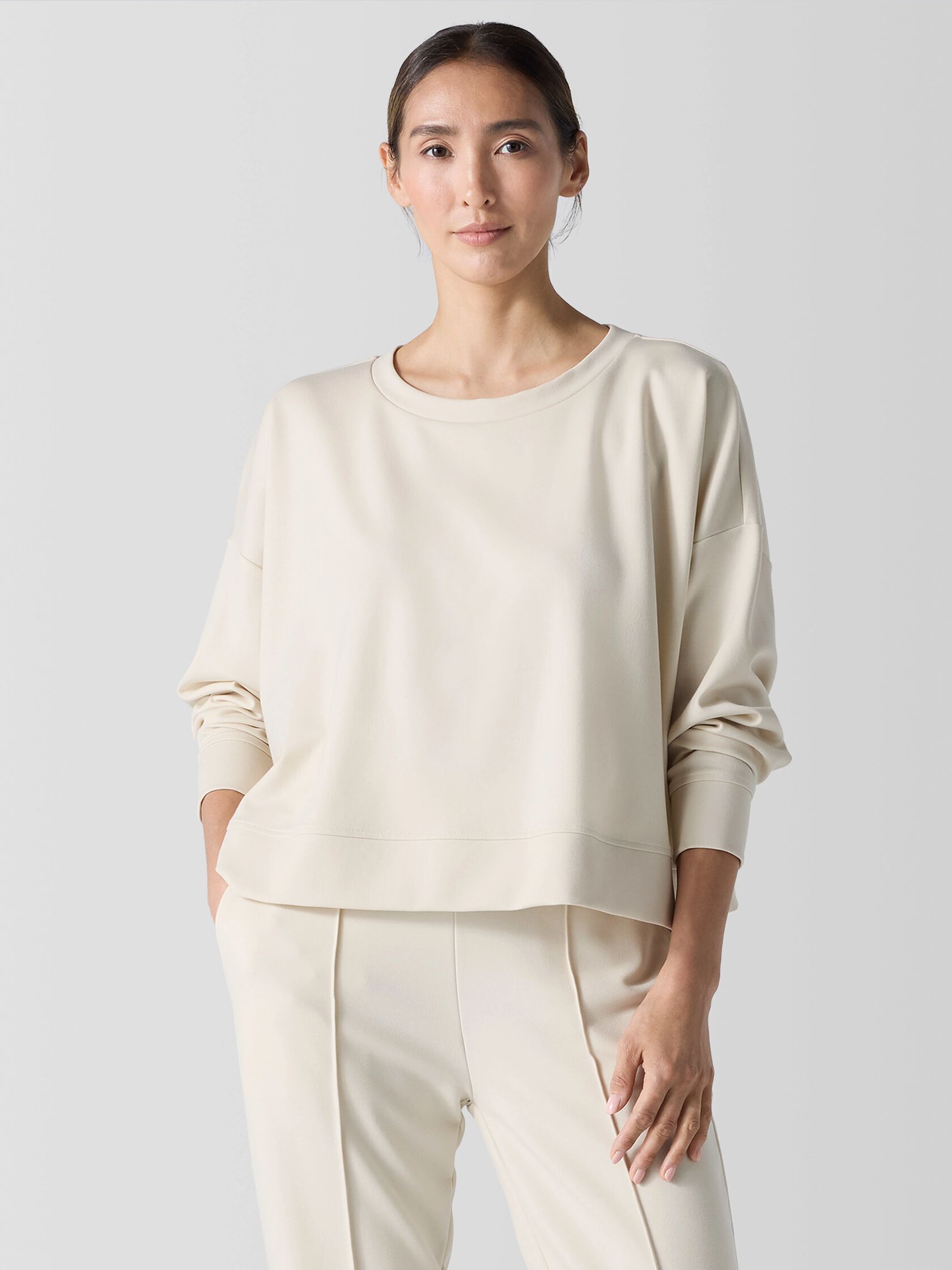 Lightweight Ponte Round Neck Top