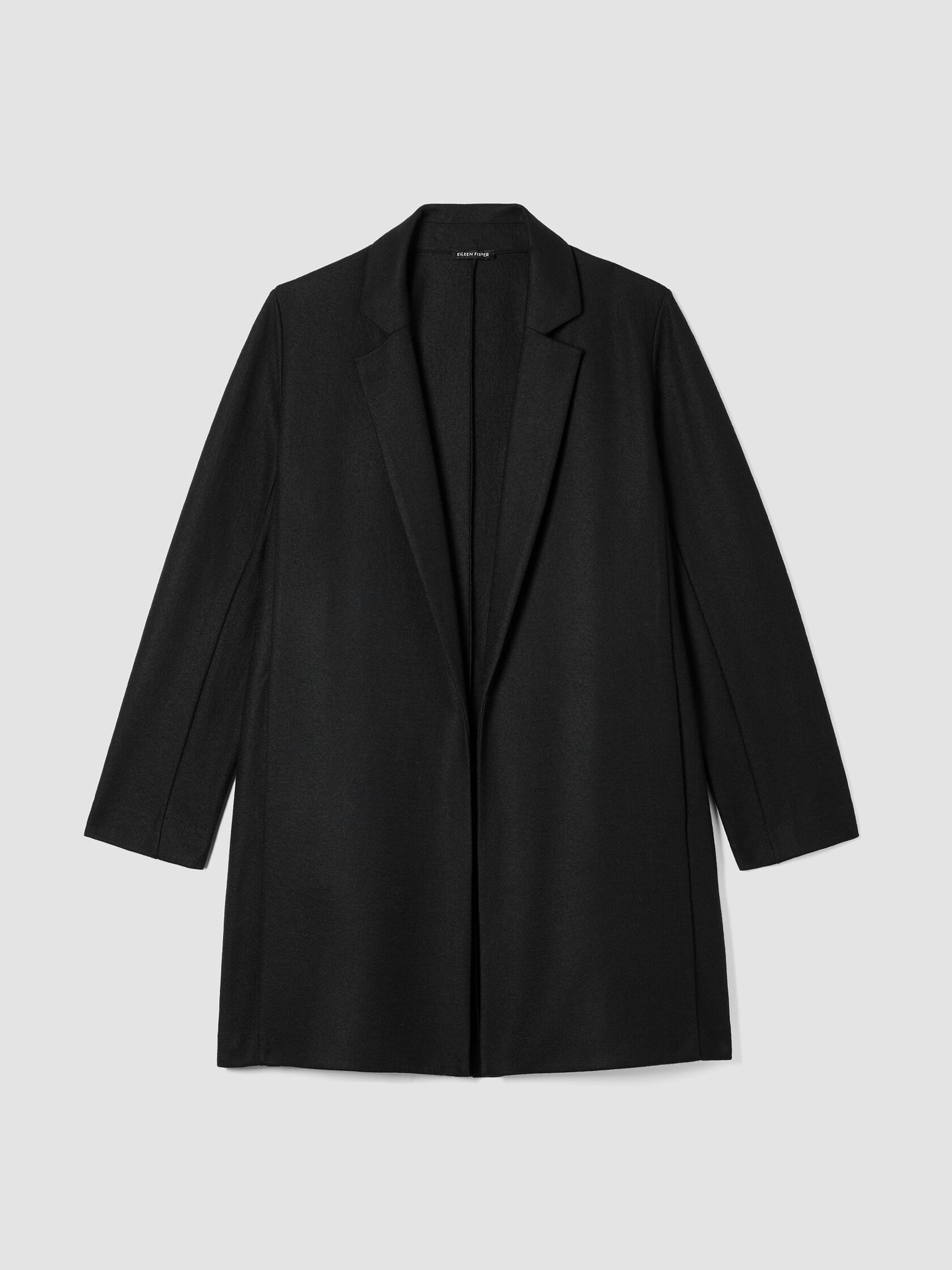 Felted Wool Jersey Long Blazer in Regenerative Wool