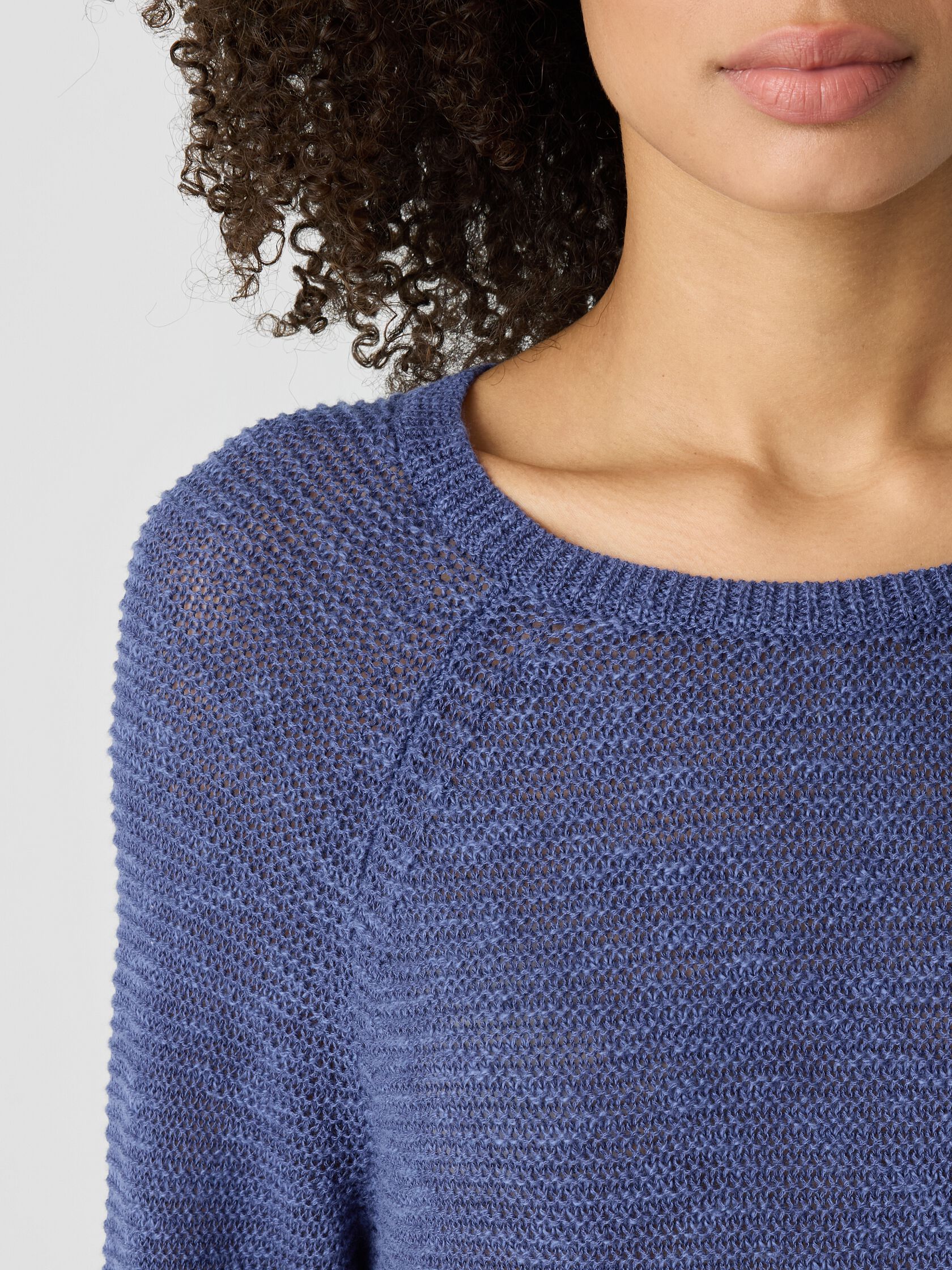 Organic Linen Cotton Slub Crew Neck Top