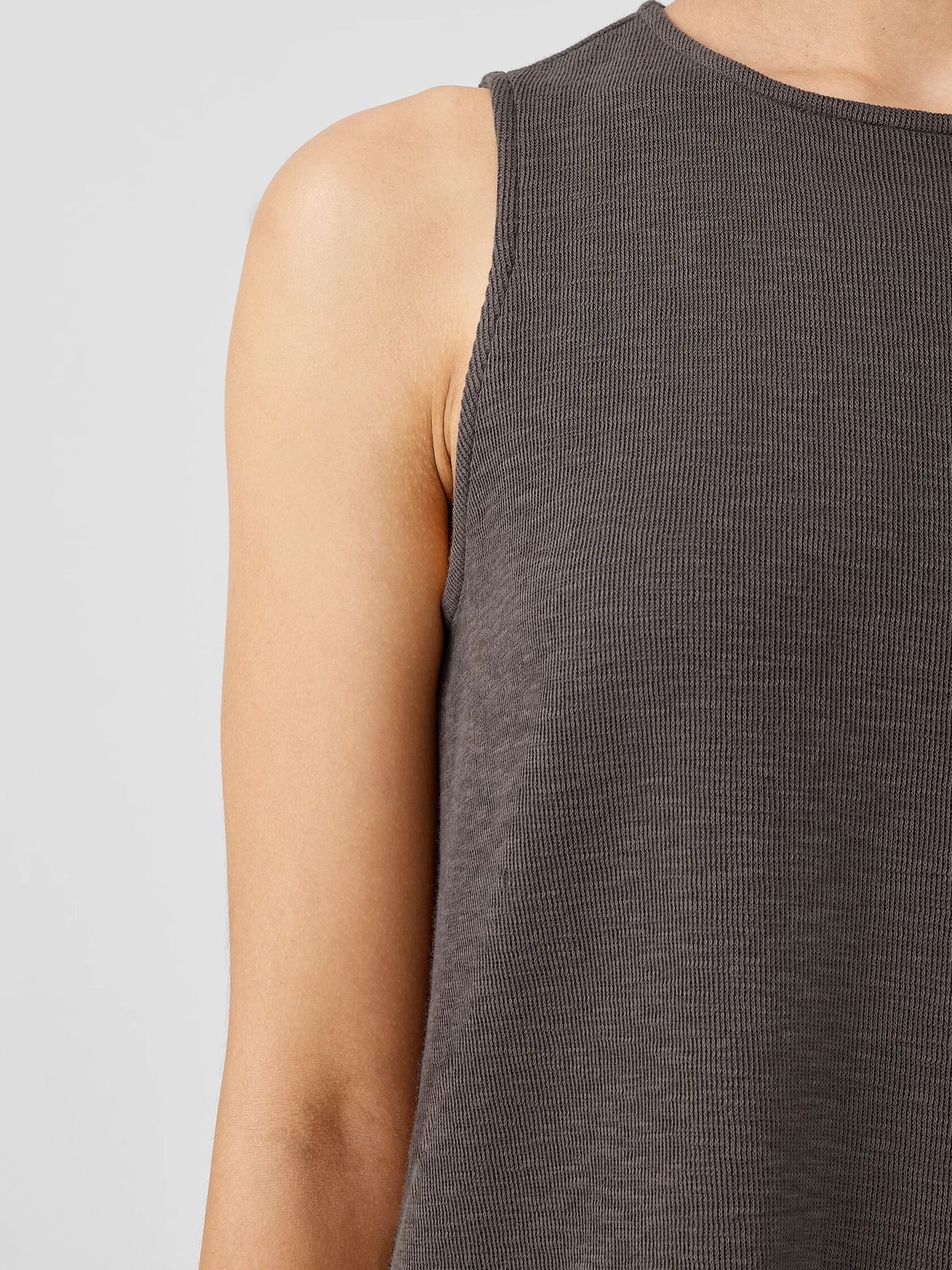 Organic Cotton Slubby Rib Knit Crew Neck Tank