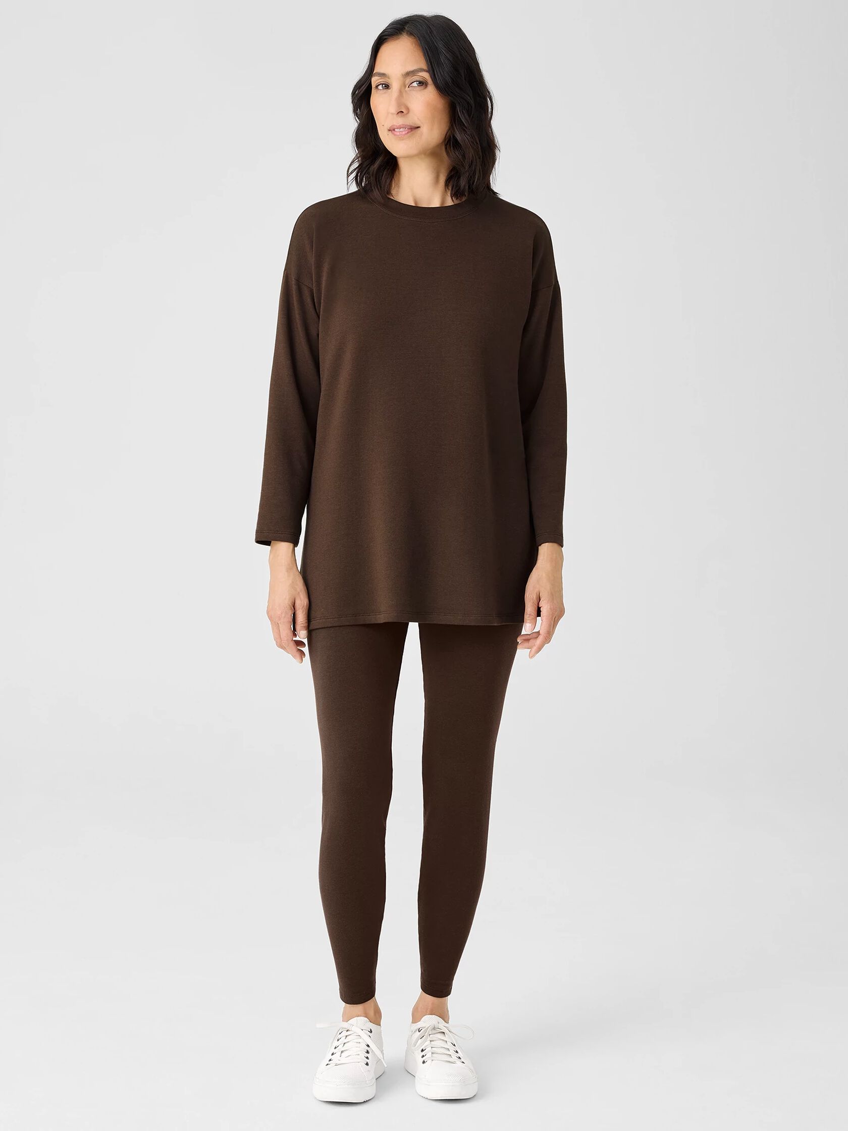 Cozy Brushed Terry Hug Crew Neck Long Top