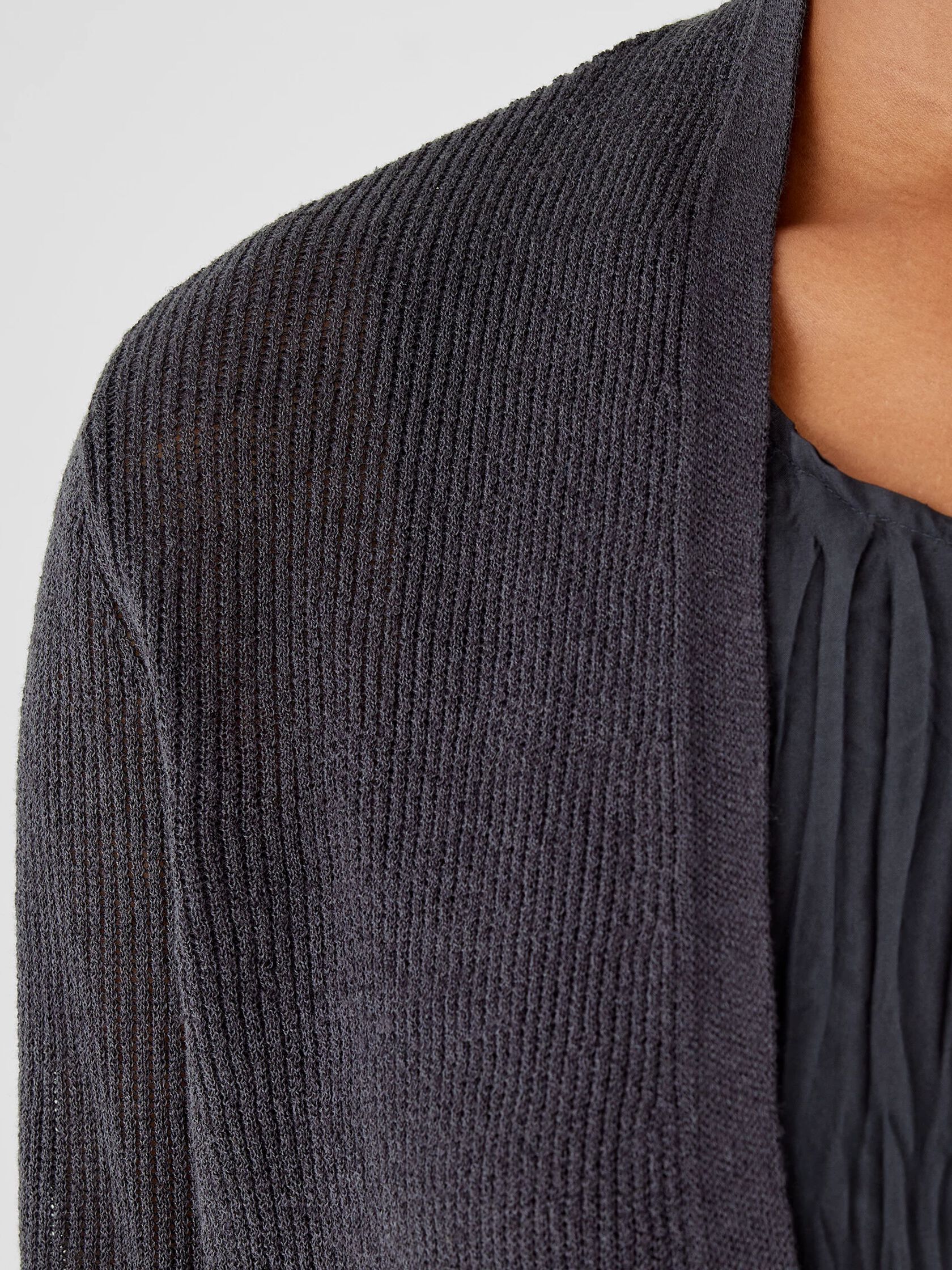 Organic Linen Cotton Tuck Cropped Cardigan