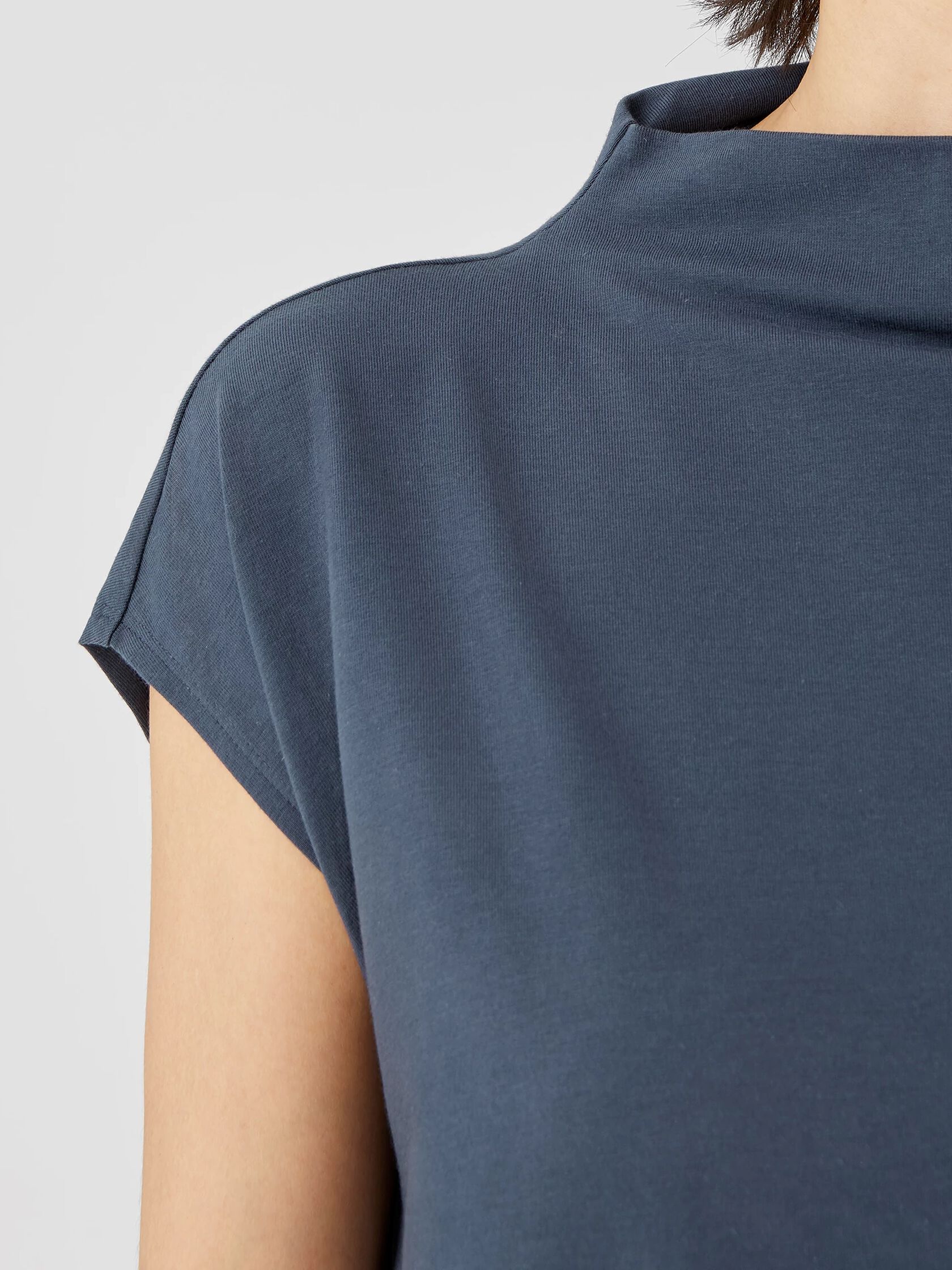 Traceable Organic Cotton Jersey Funnel Neck Dress