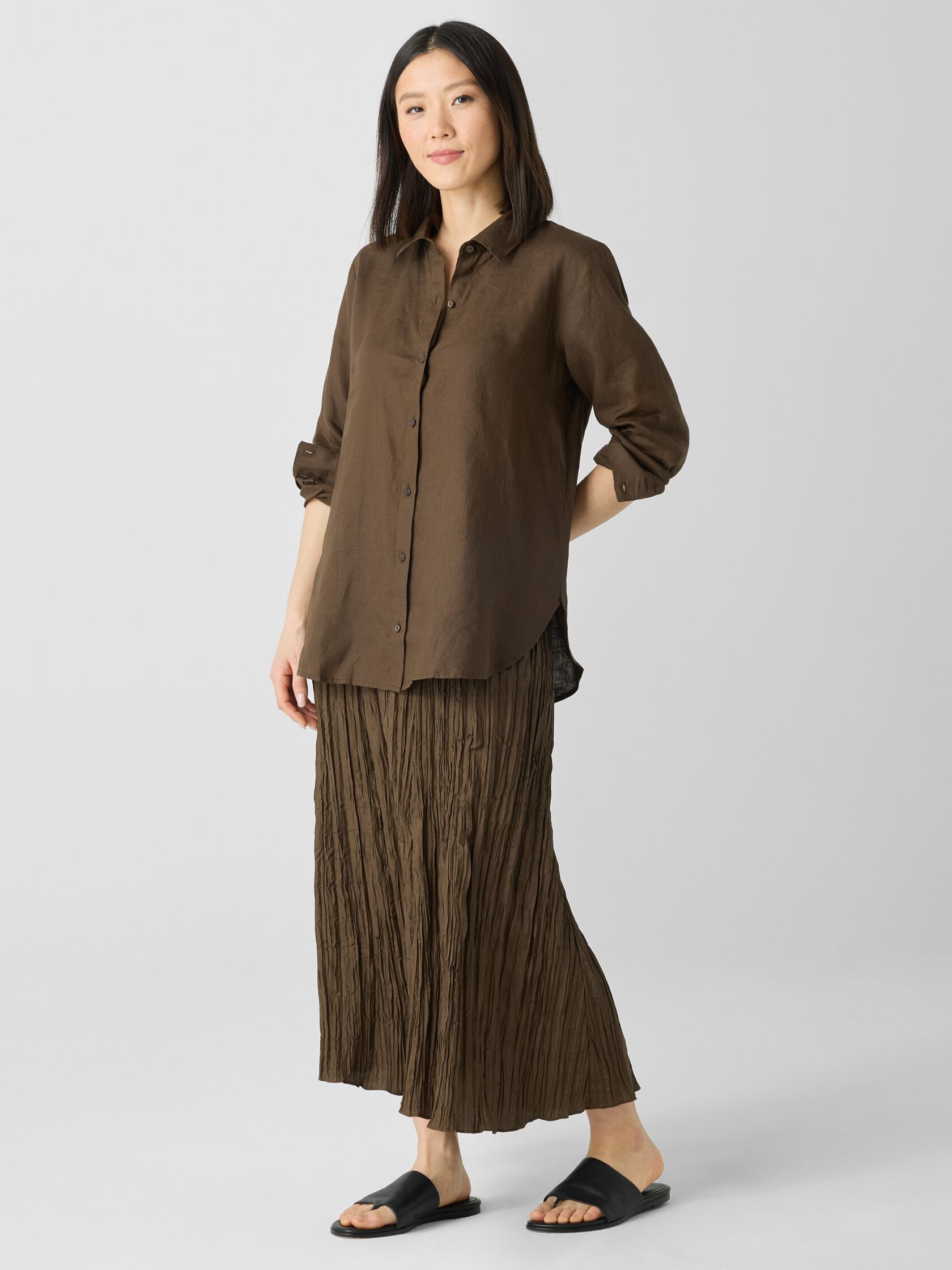 Organic Handkerchief Linen Classic Collar Shirt