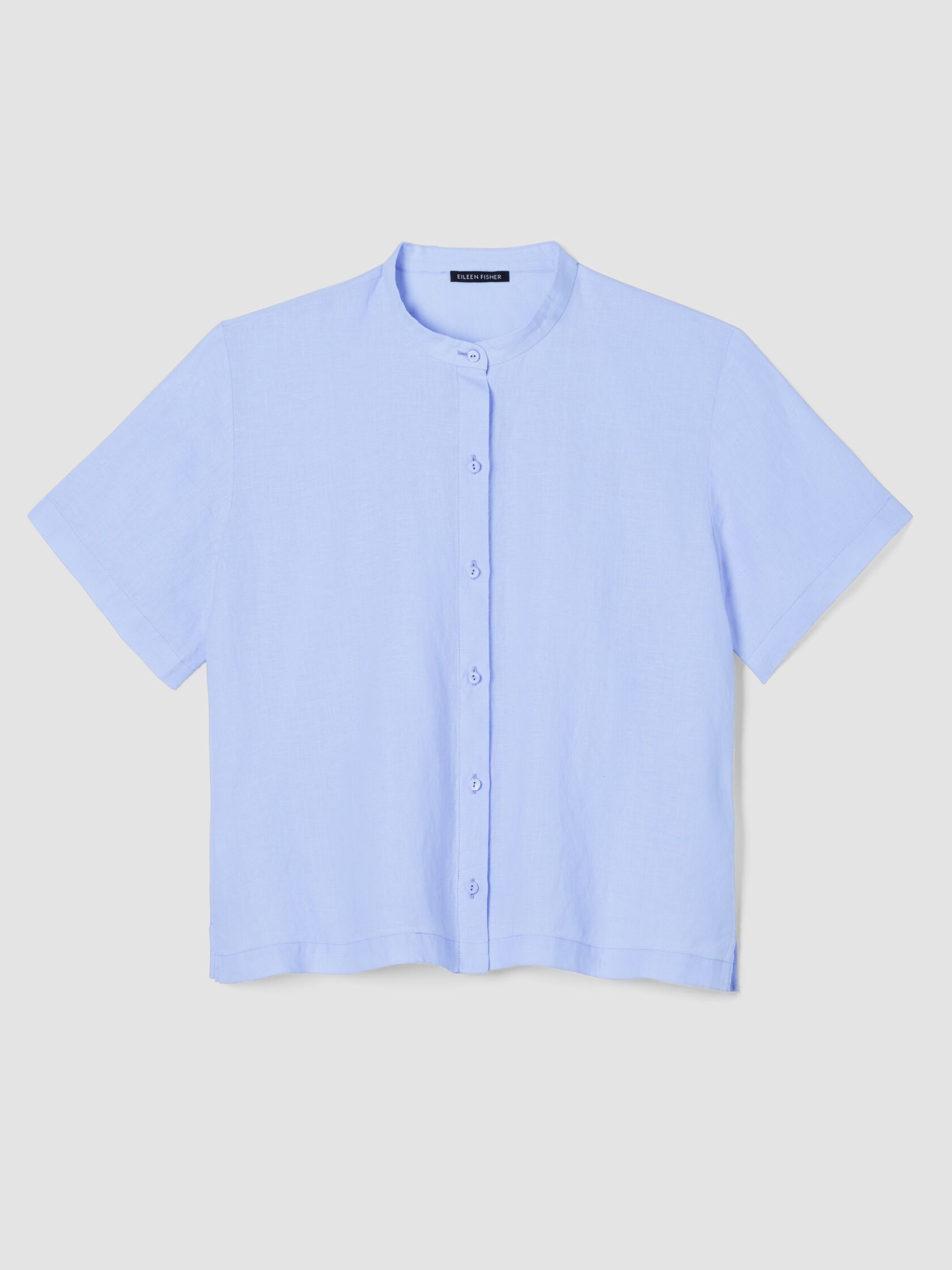 Organic Handkerchief Linen&nbsp;Band Collar Shirt