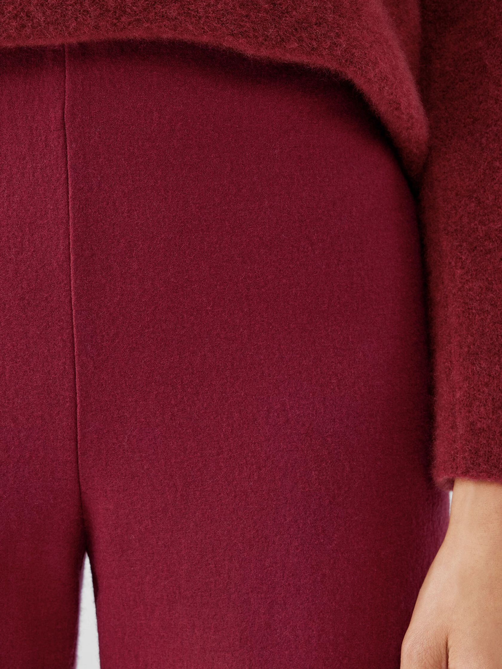 Boiled Wool Jersey Wide-Leg Pant