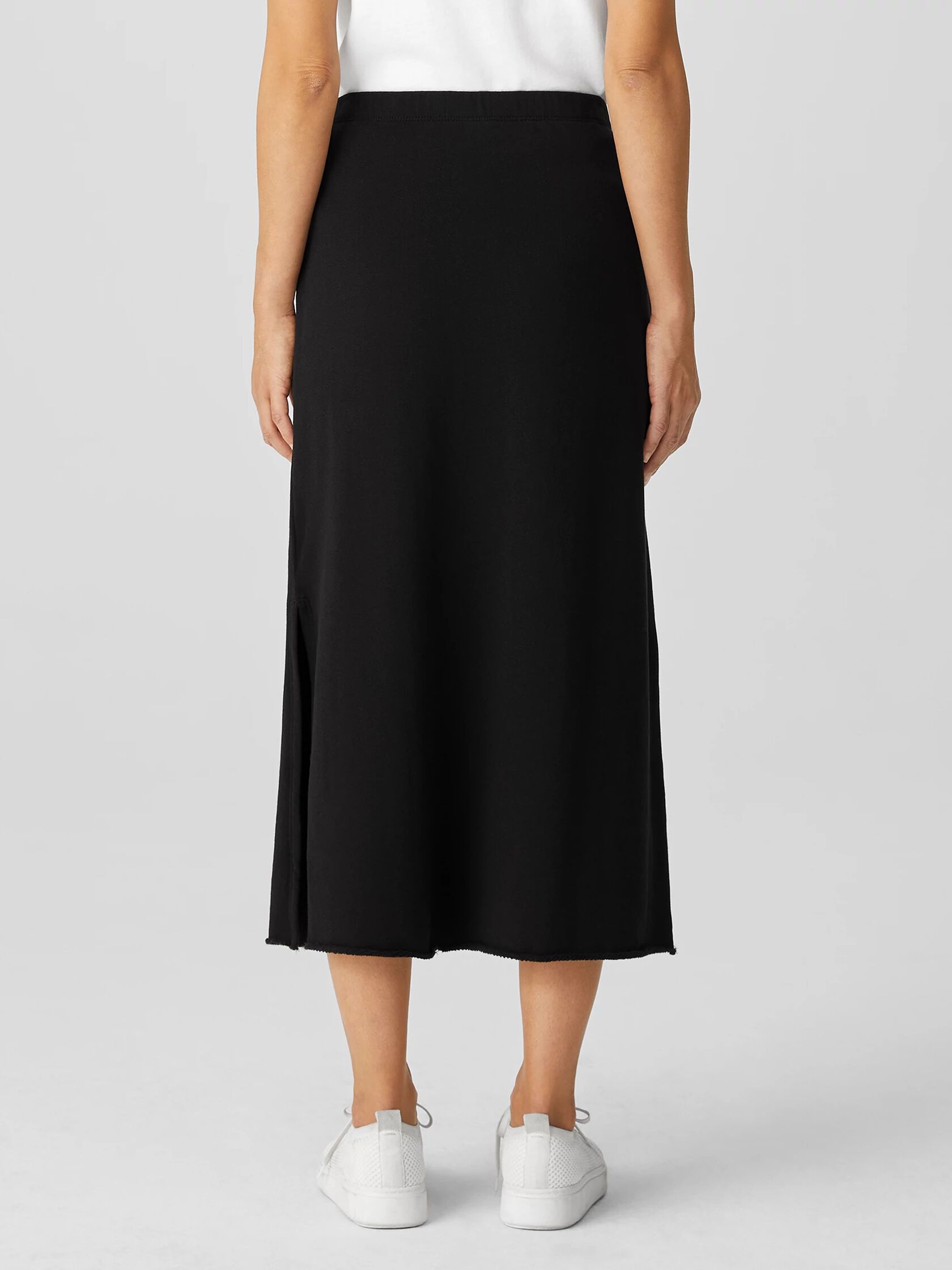 Lightweight Organic Cotton Terry A-Line Skirt