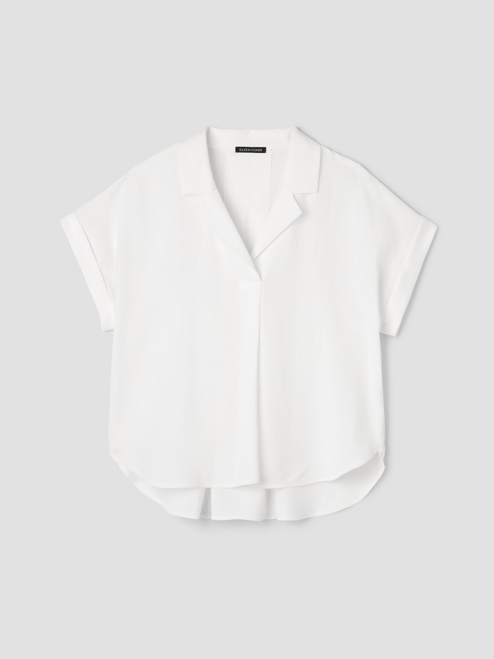 Silk Georgette Crepe&nbsp;Notch Collar Top