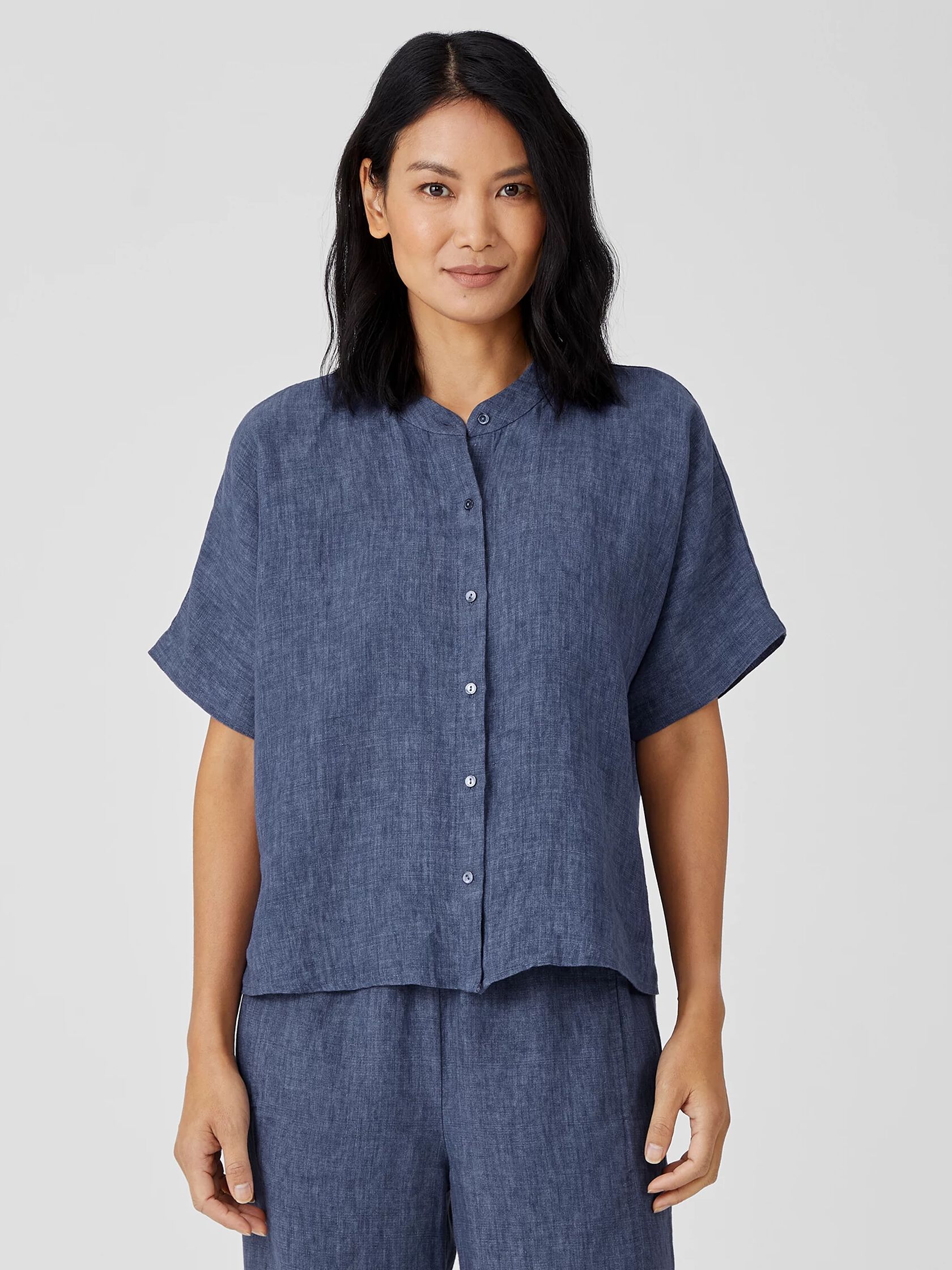 Washed Organic Linen Delave Shirt