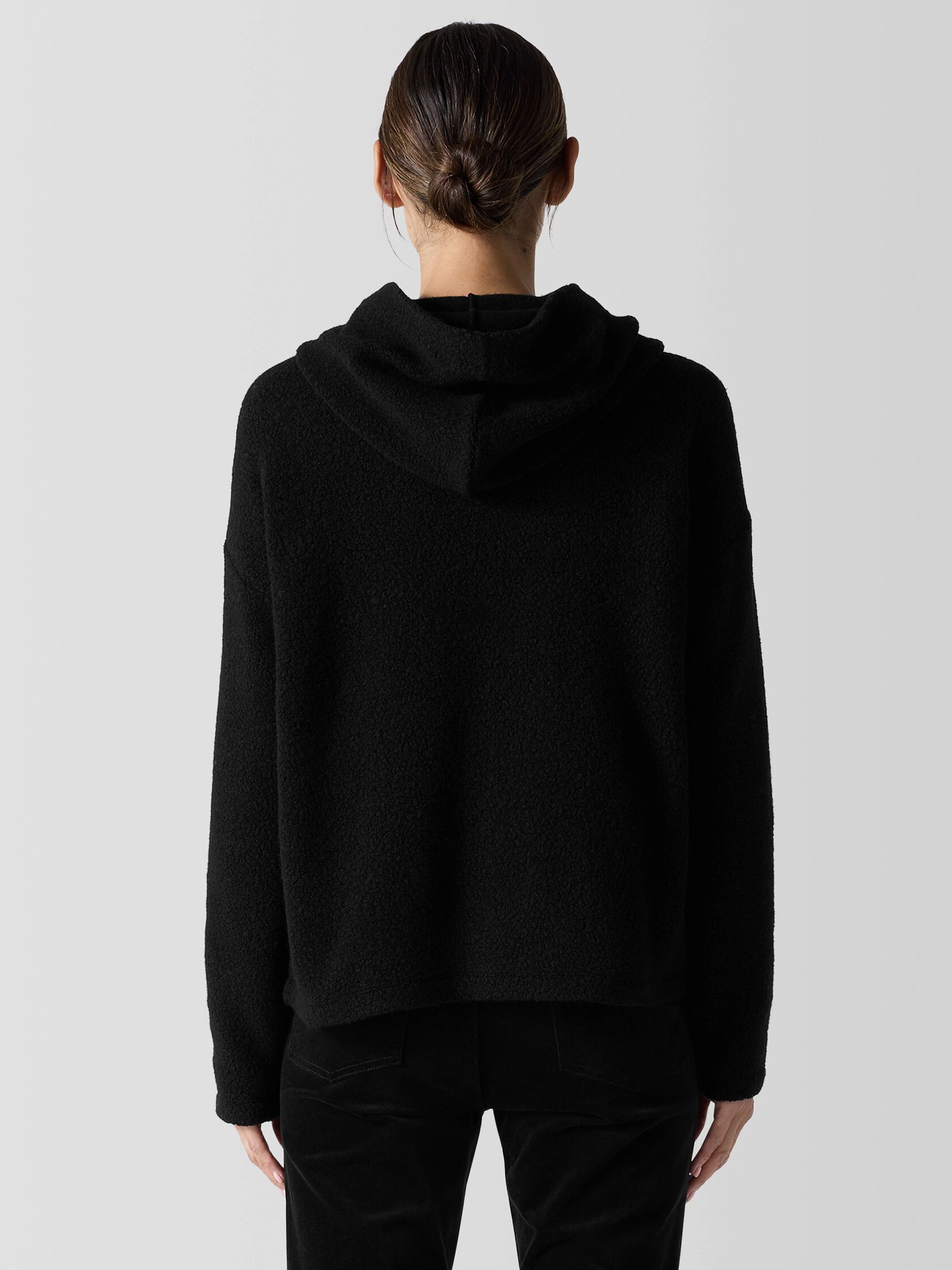 Cozy Recycled Wool Boucle Hooded Jacket