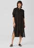 Puckered Organic Linen Long Shirtdress