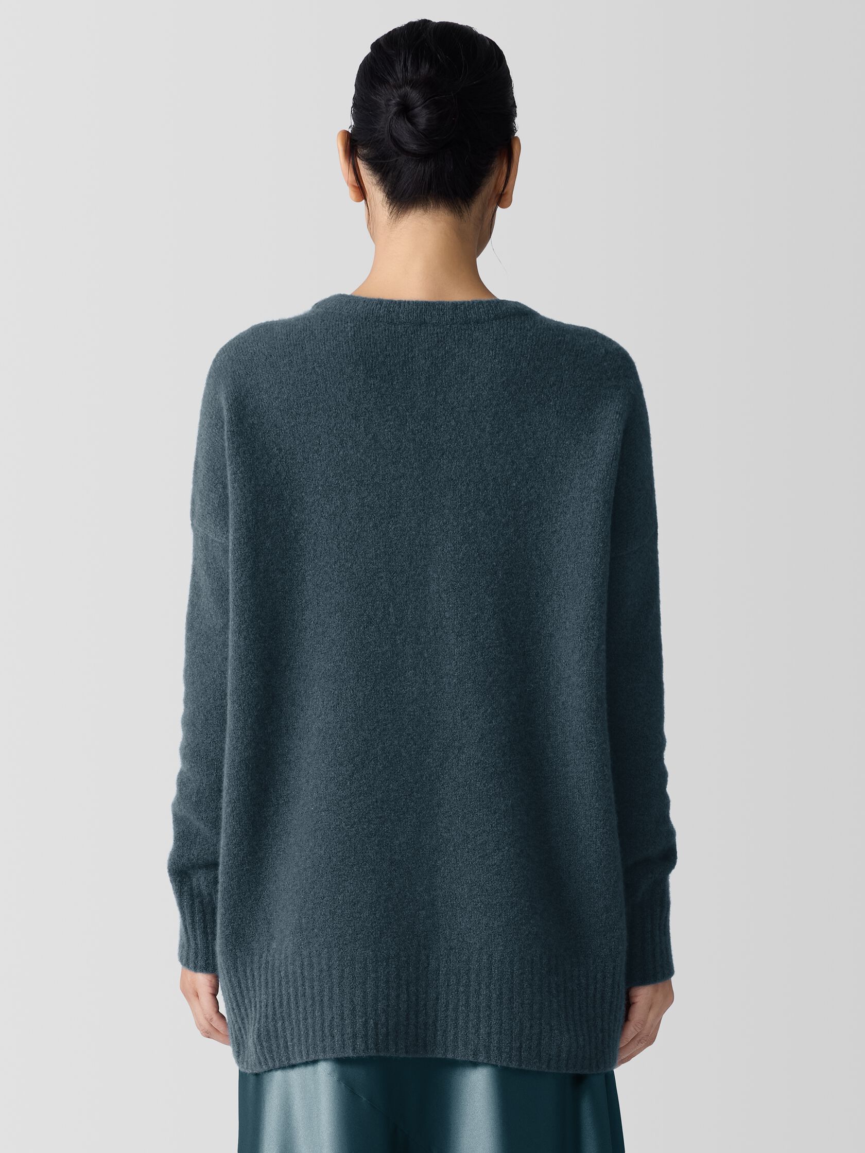 Cashmere Silk Bliss Crew Neck Long Top