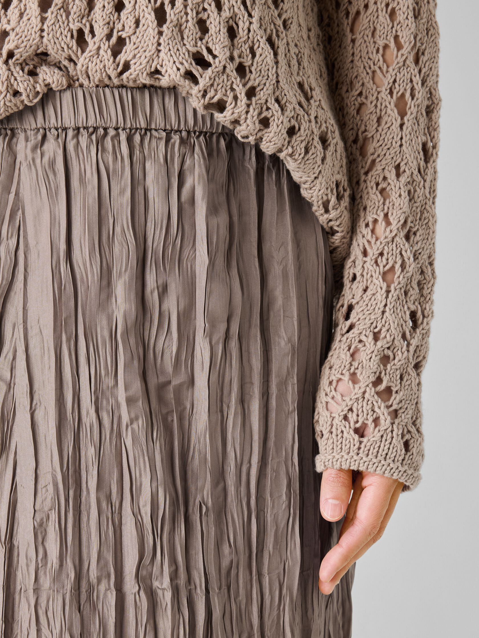 Crushed Silk Flared Skirt