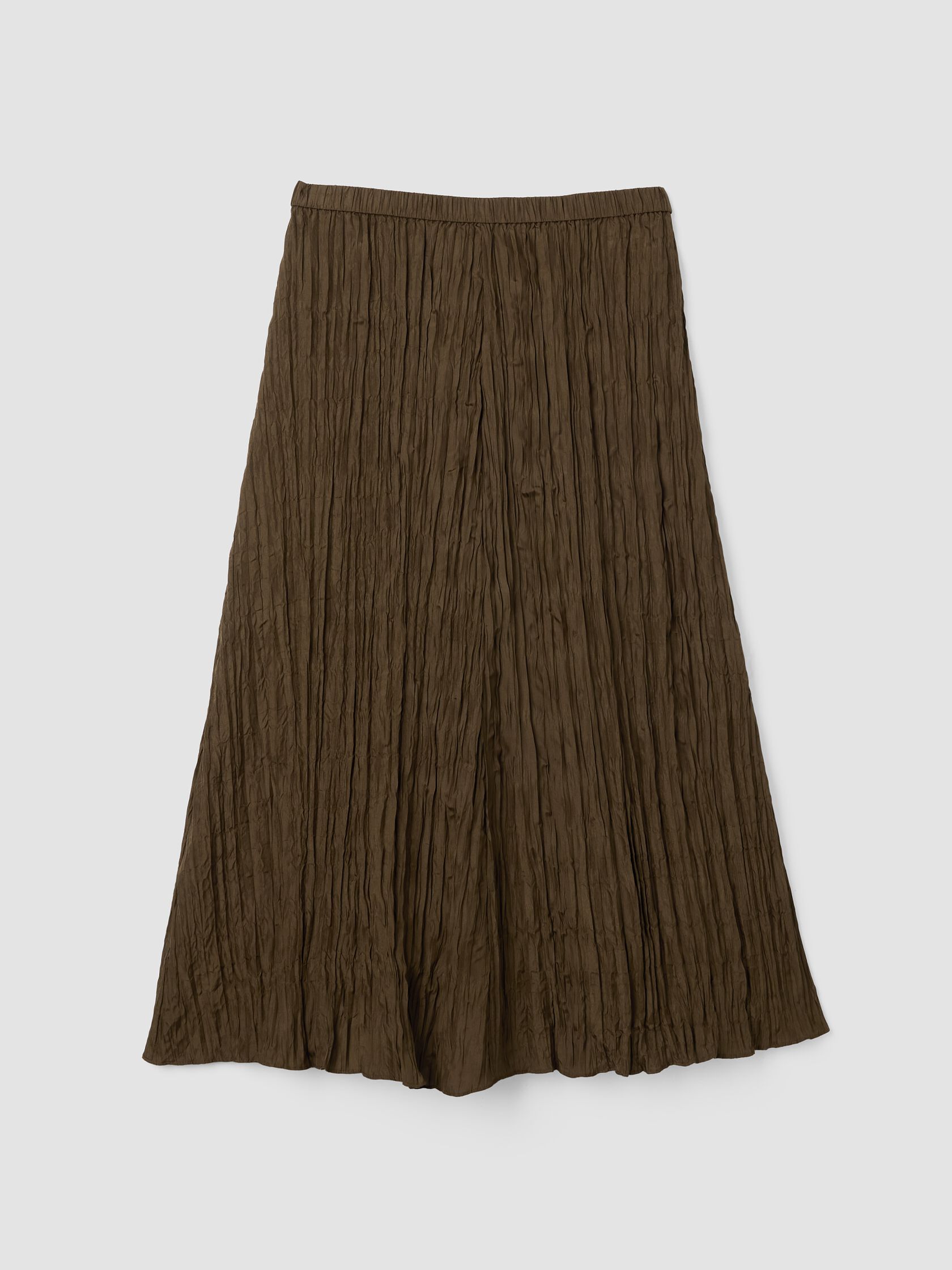 Crushed Silk Flared Skirt