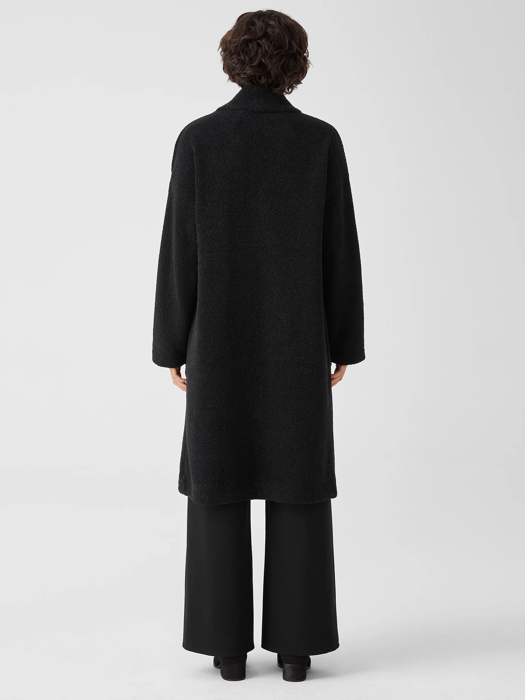 Boucle Wool Knit Long Coat