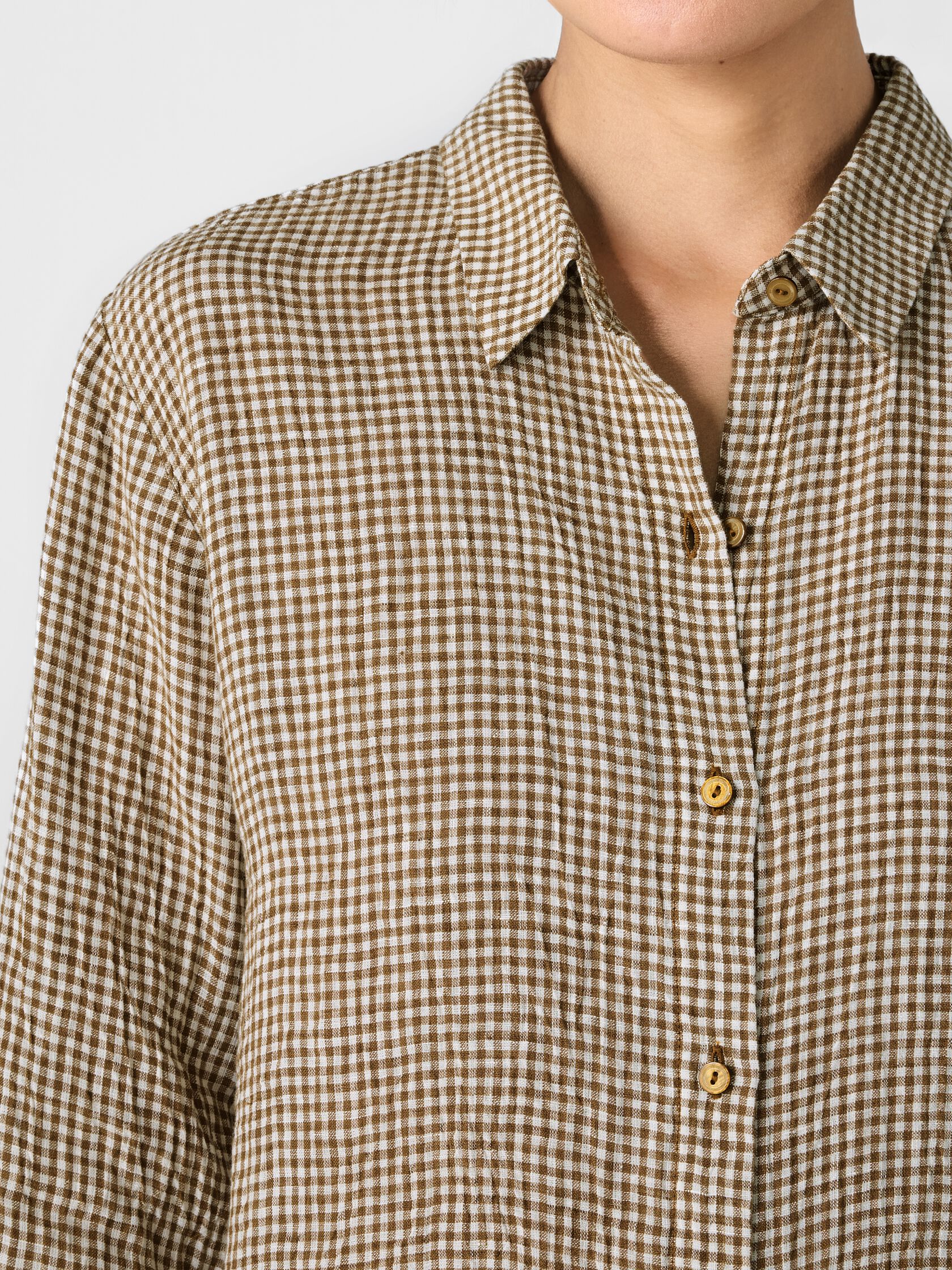 Puckered Organic Linen Classic Collar Shirt