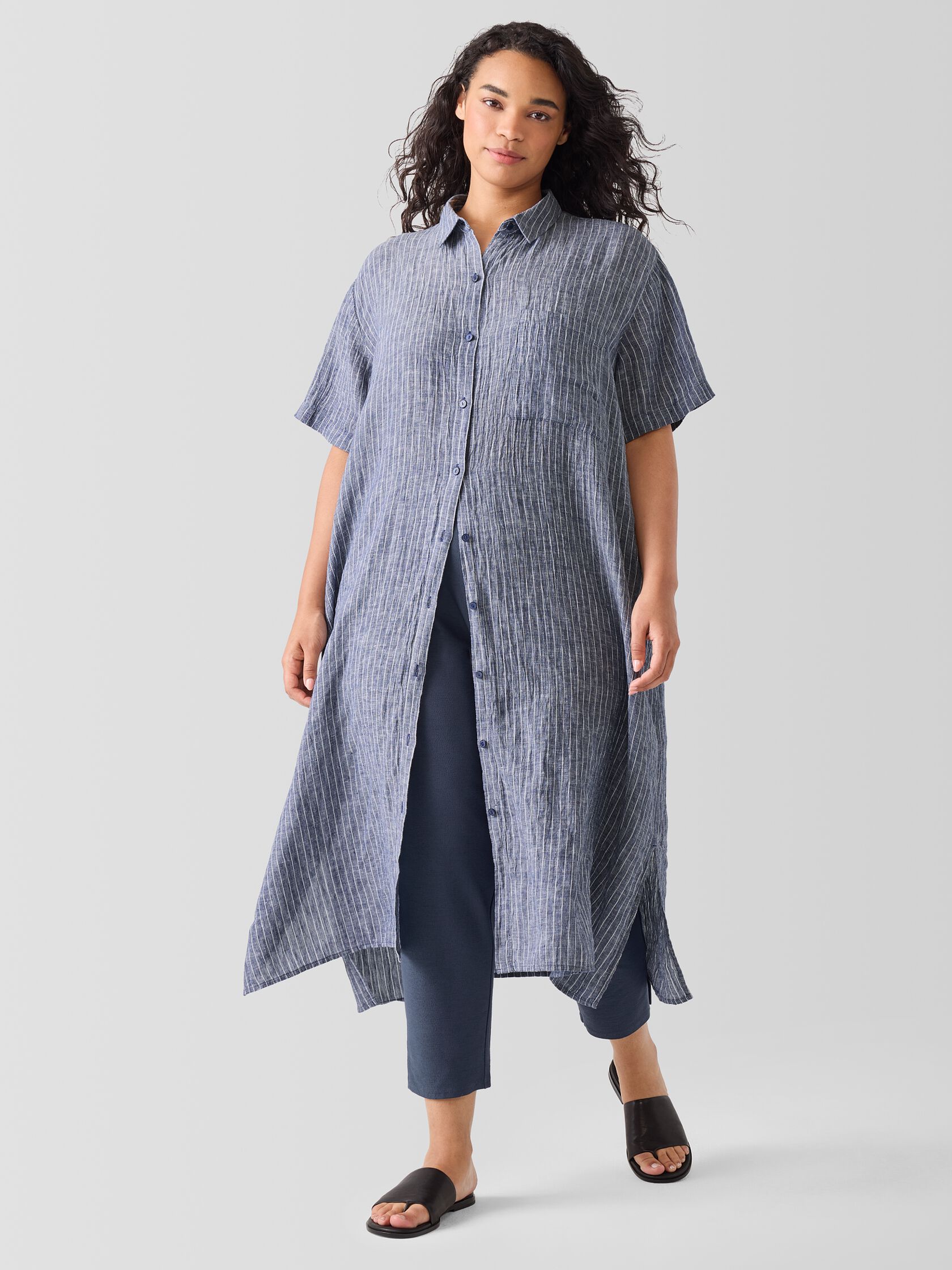 Washable Stretch Crepe Pant with Slits