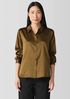 Stretch Silk Charmeuse Classic Collar Shirt