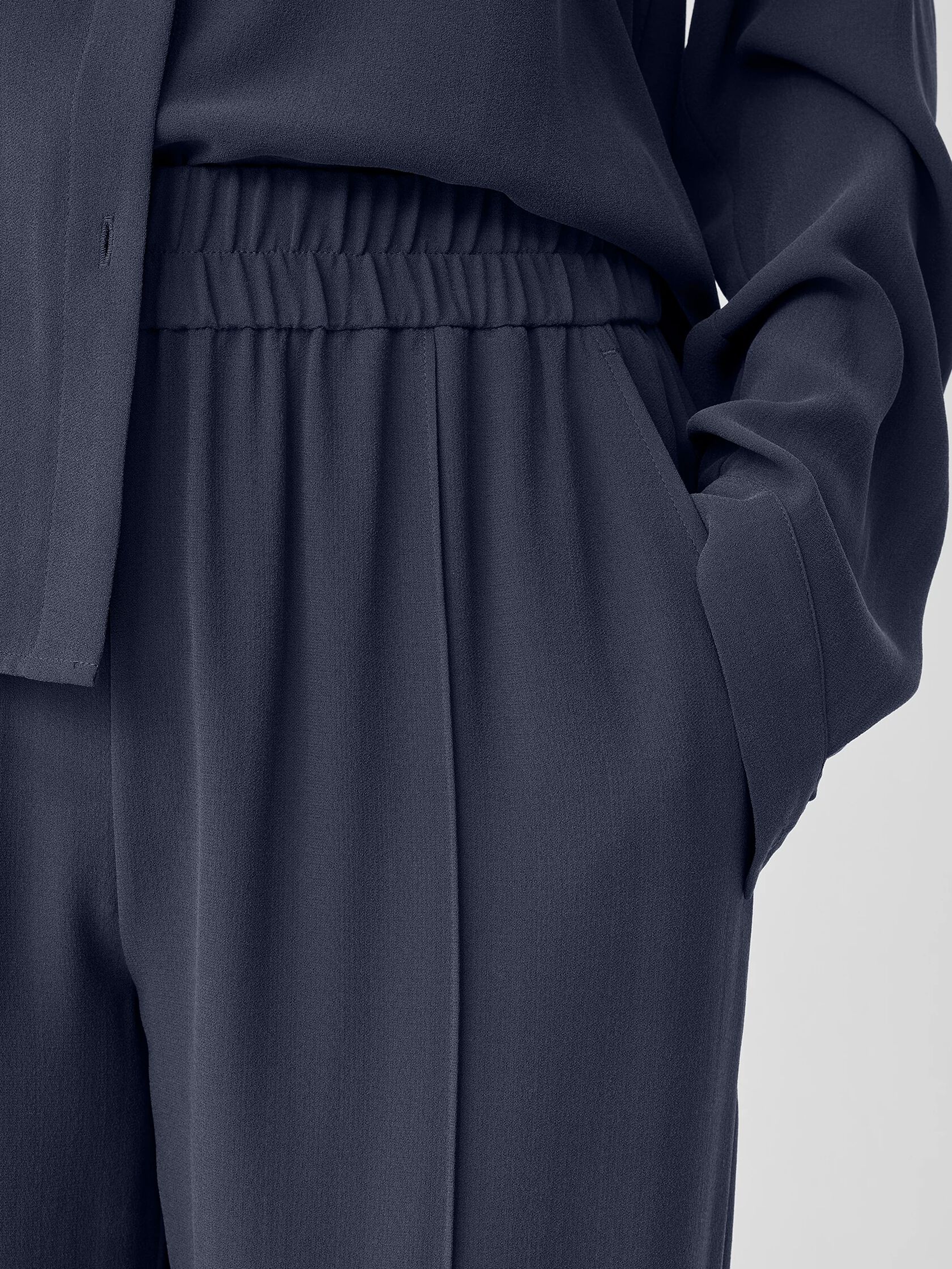 Silk Georgette Crepe Pintuck&nbsp;Pant