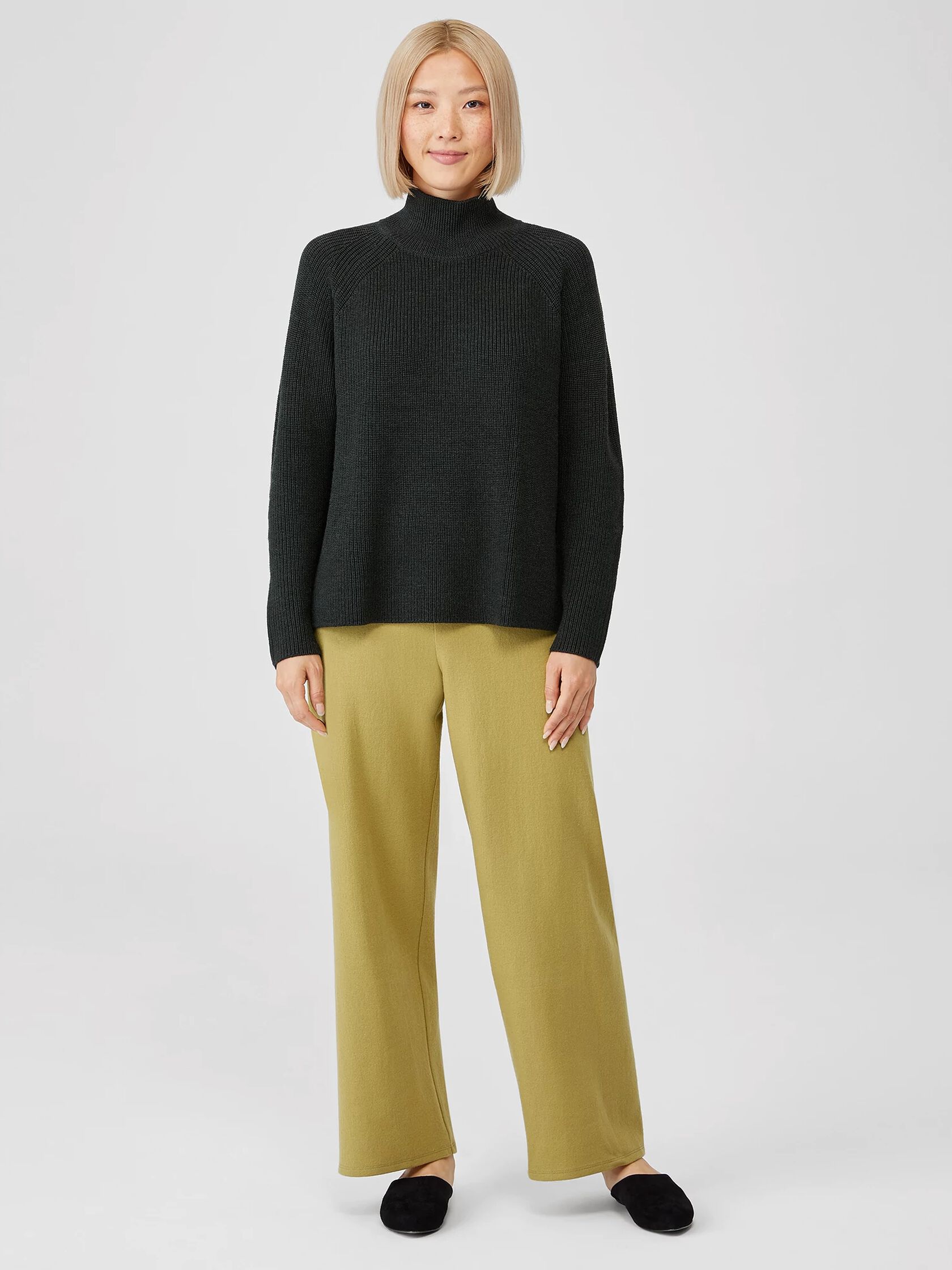 Boiled Wool Jersey Straight Pant