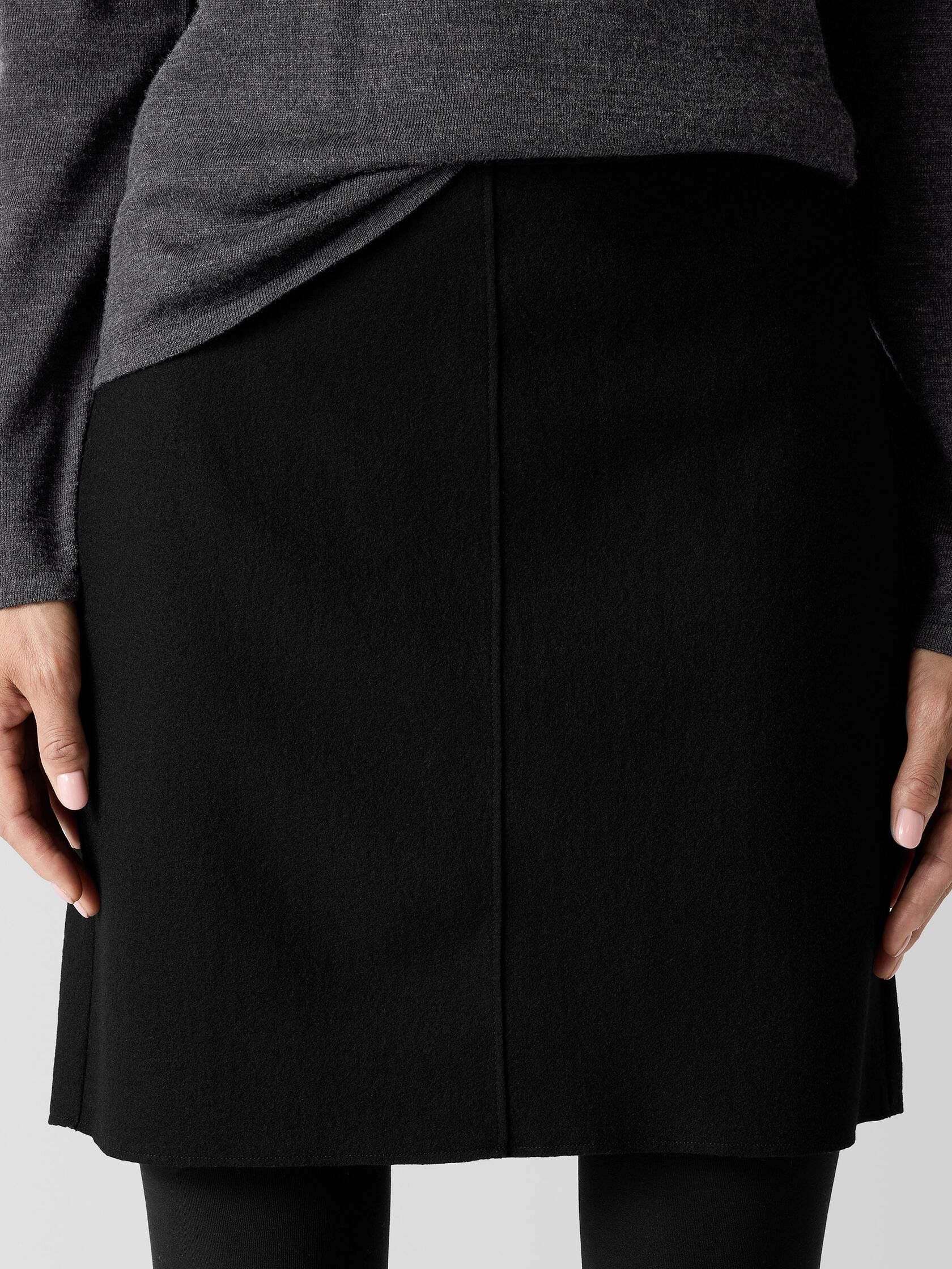 Felted Wool Jersey Mini Skirt in Regenerative Wool