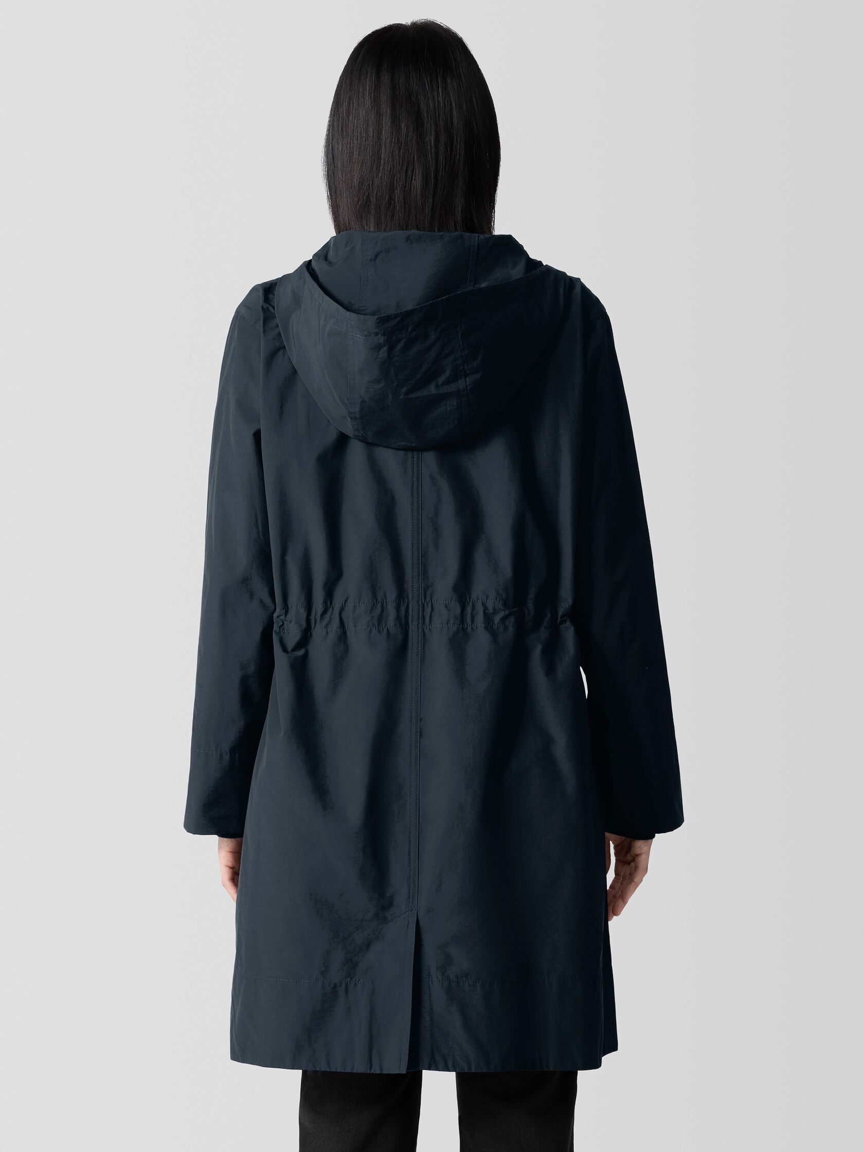 Light Cotton Nylon Hooded Coat